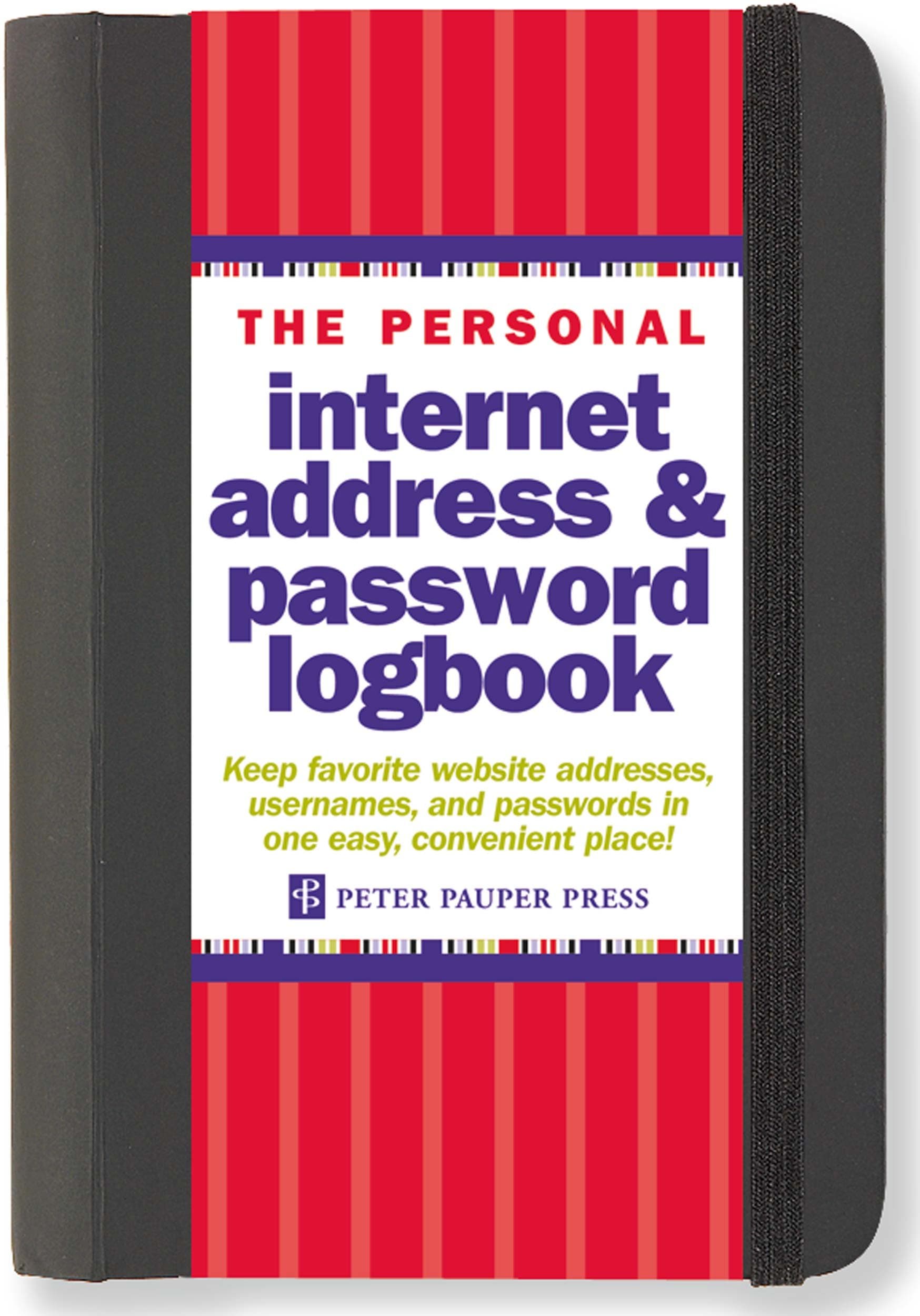Peter Pauper Press Internet Address Password Log Black