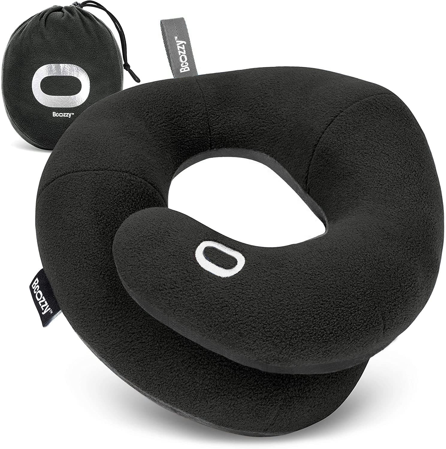 BCOZZY Chin Supporting Travel Pillow- Stops The Head from Falling Forward- Comfortably Supports The Head, Neck and Chin in Any Sitting Position. A Patented Product. Adult Size, Black
