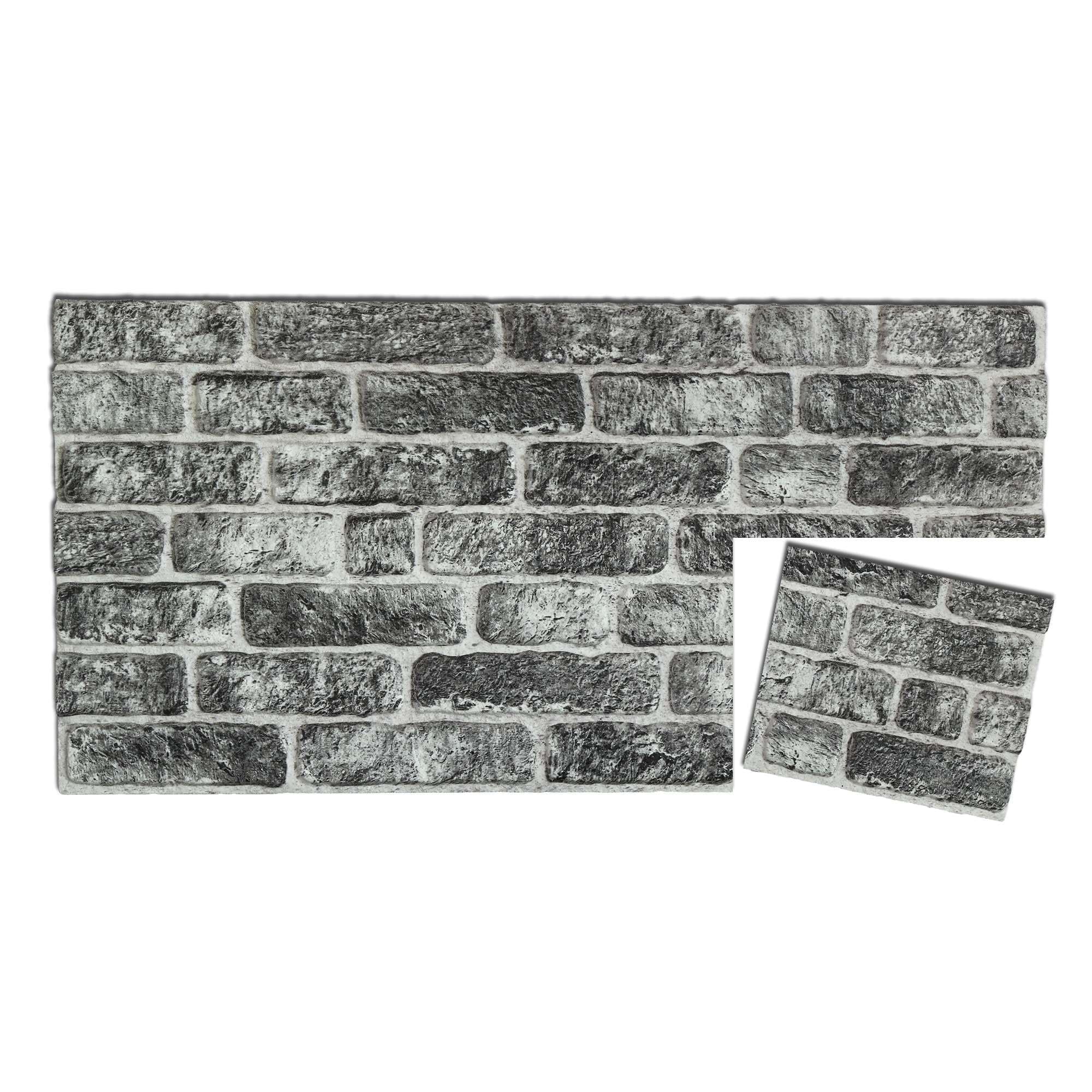 IZODEKOR 3D Wall Panels Brick Effect - Cladding, Stone Look, Styrofoam Facing for Living Room, Kitchen, Bathroom, Balcony, Bedroom, Back of Counter and Teras | Old Town (10" x 10" Sample)