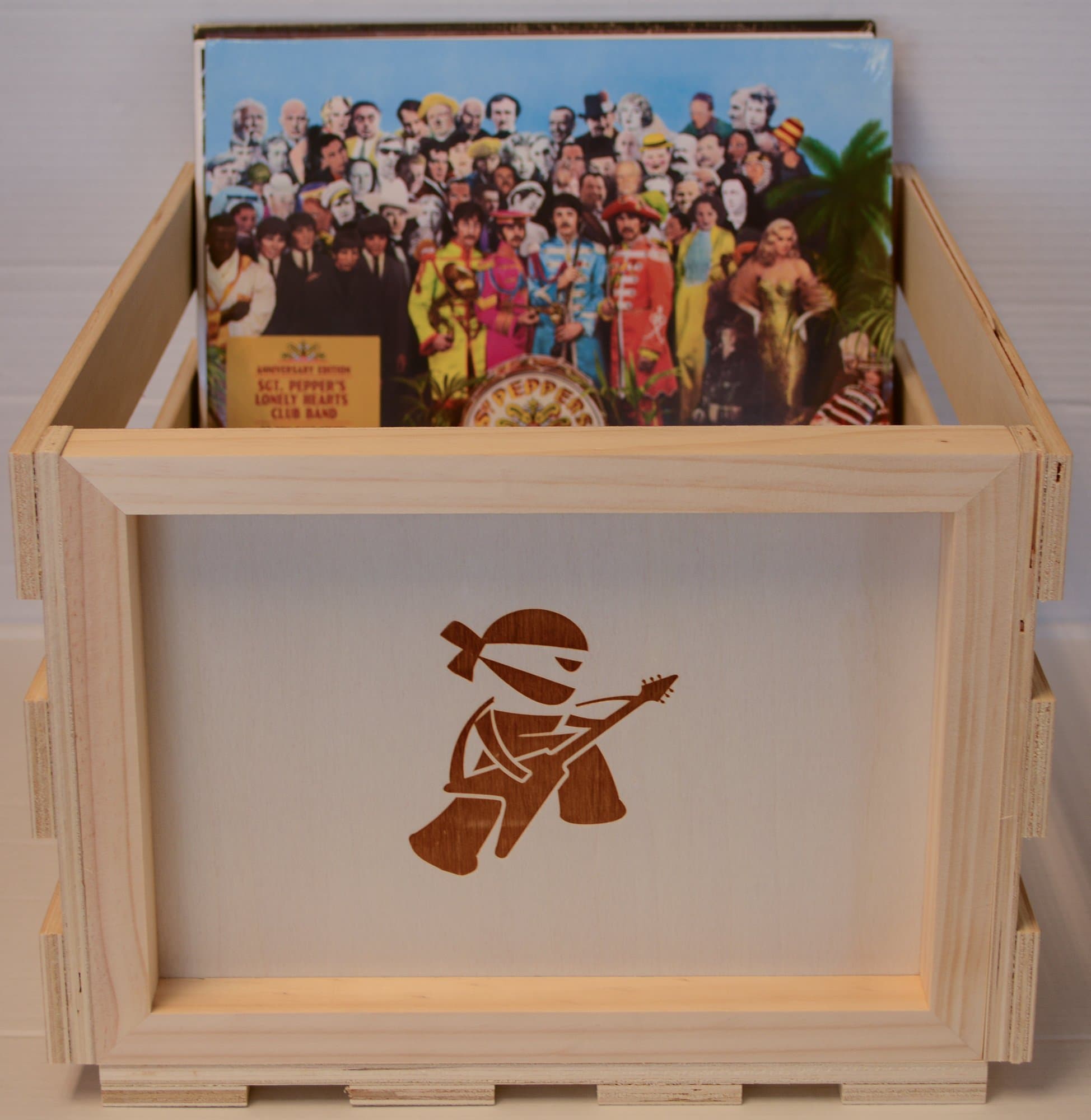 Vinyl Record LP Wooden Storage Crate