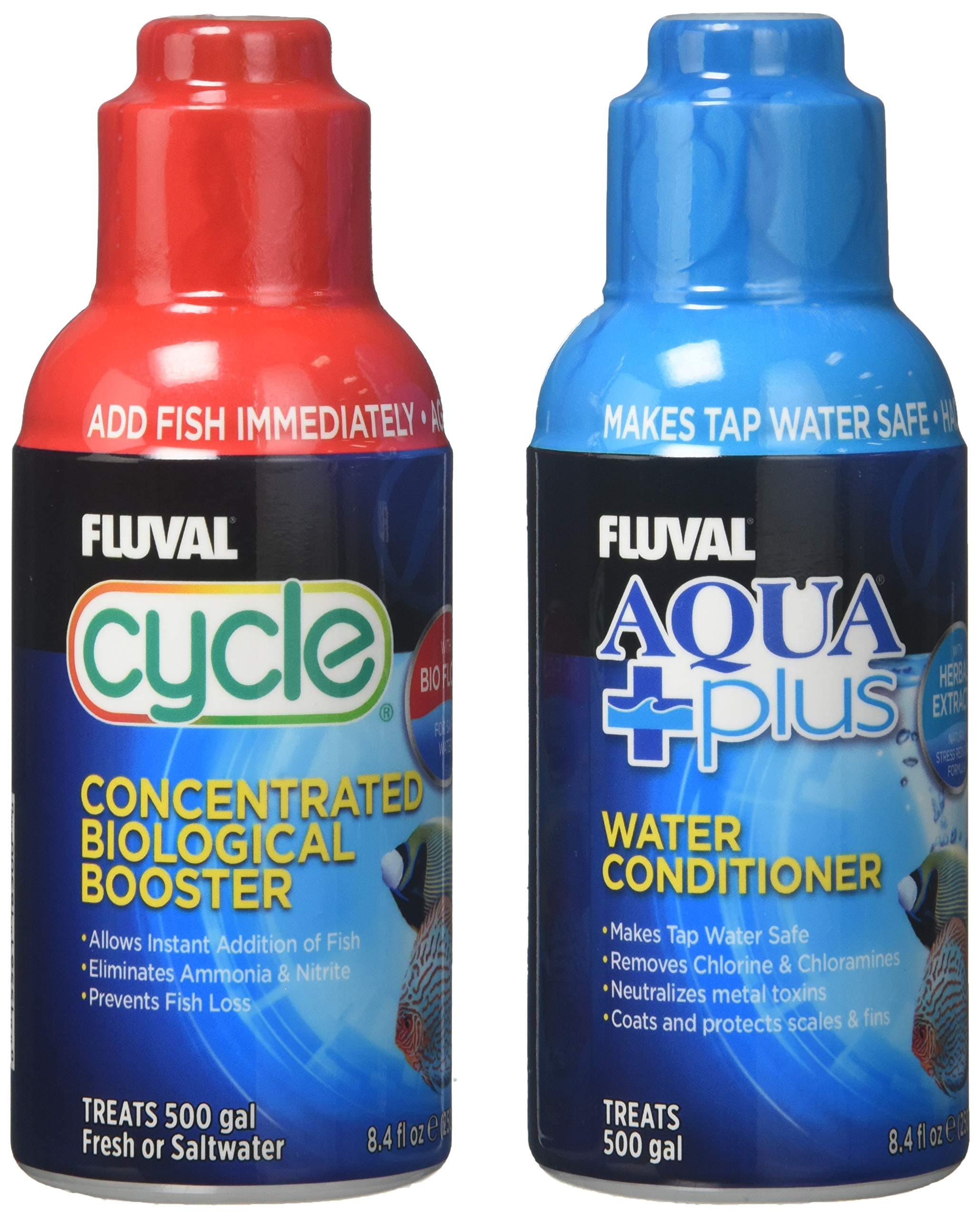 Water Care Value Pack, including Fluval Cycle & Aqua Plus for Fresh & Saltwater Aquariums 250ml
