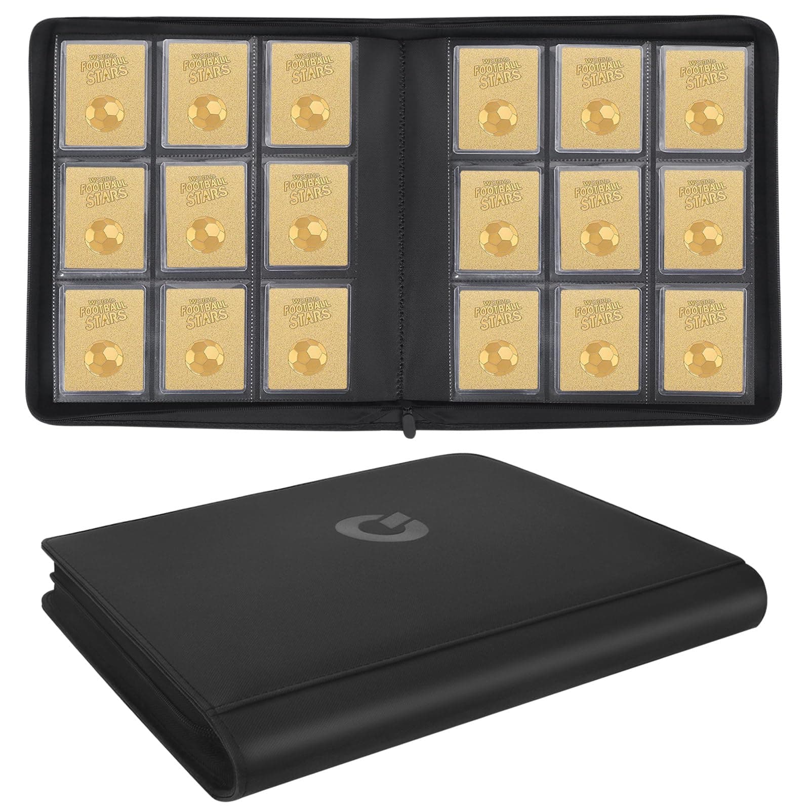 Toploader Binder, top loader binder for cards, Holds 324 Toploaders, 9-pocket, card folders for trading cards or Sports Cards in 3 x 4'' Toploaders