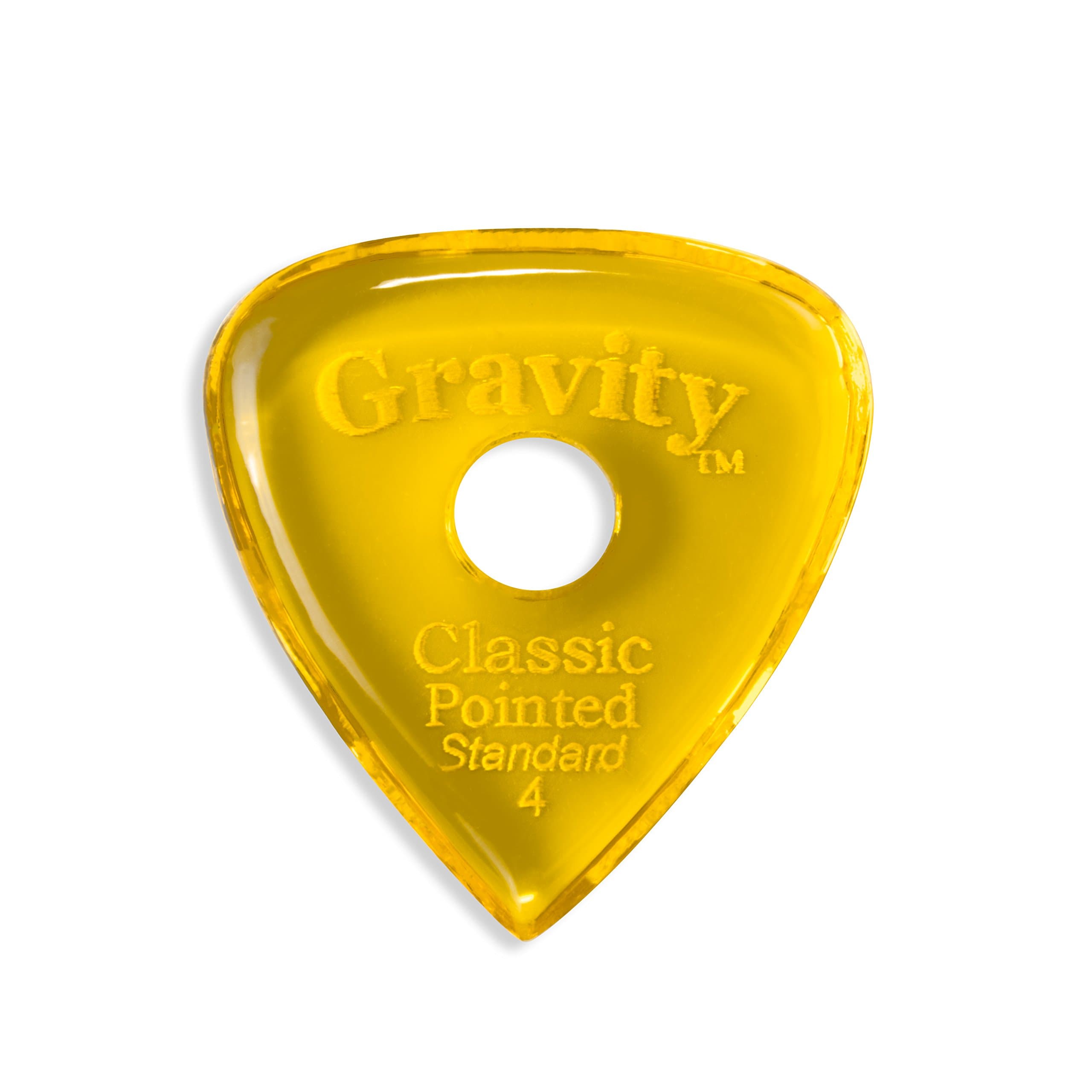 Gravity Picks Classic Pointed - Standard, 4 Millimeter, W Round-Hole Grip