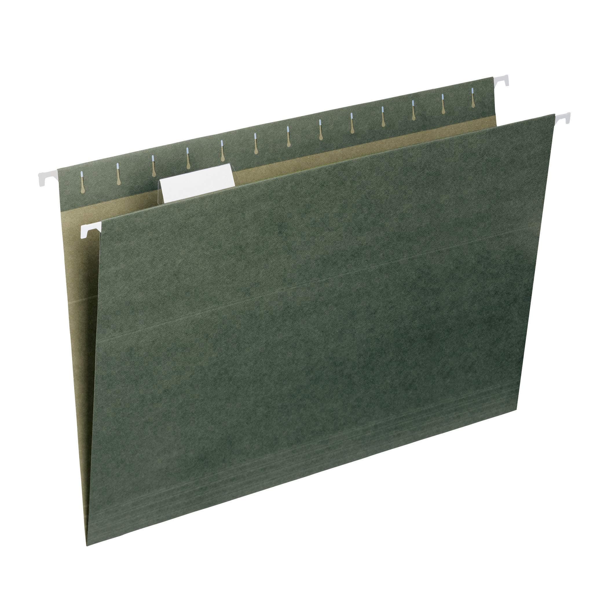 Smead Hanging File Folder with Tab, 1/5-Cut Adjustable Legal Size, Standard Green, 25 per Box (64155)
