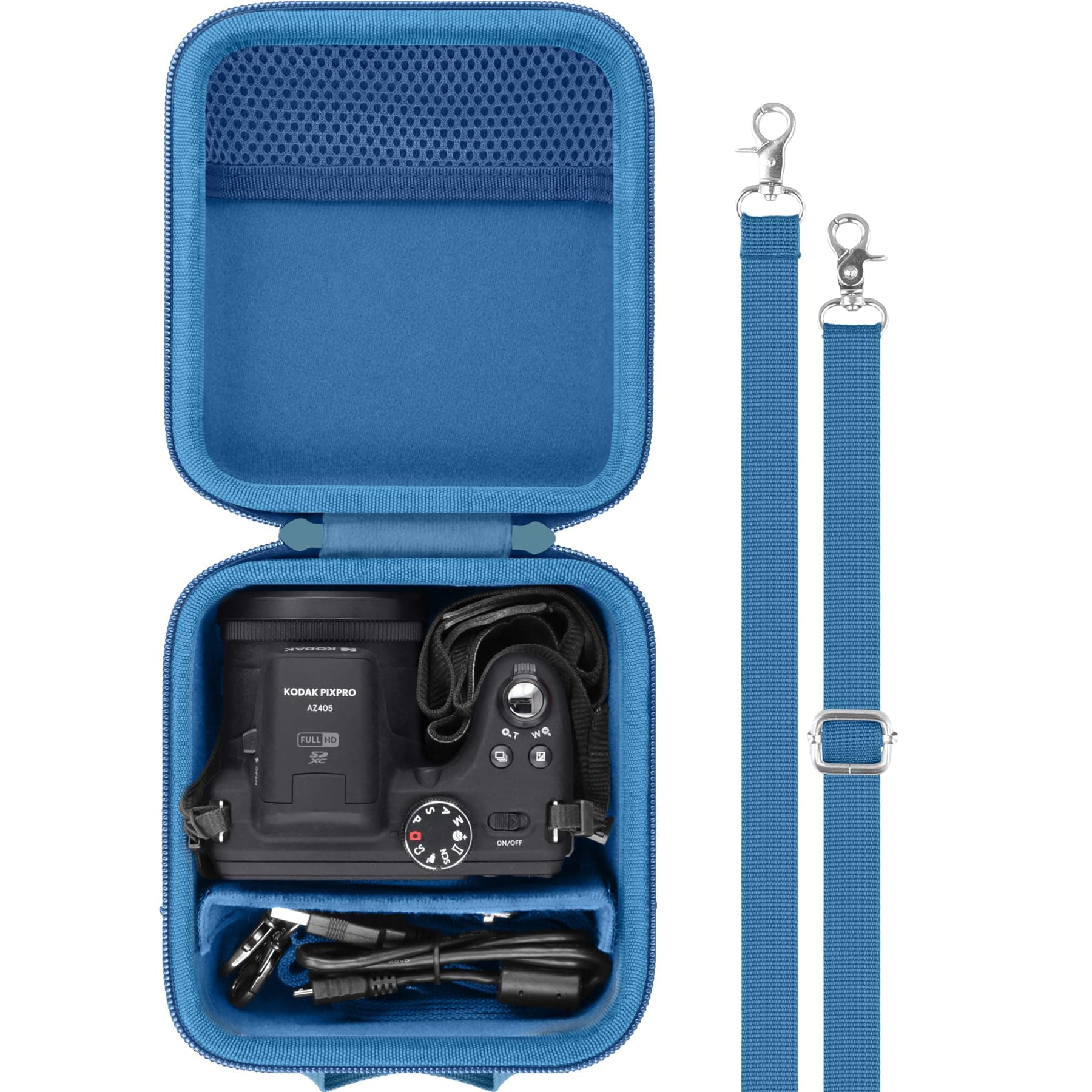 Camera Case Compatible with KODAK PIXPRO AZ405/AZ425/AZ255/AZ401/AZ528 Digital Camera Vlogging Camera(Blue Case)