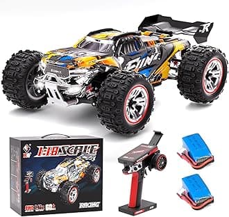 1/18 Scale All Terrains RC Cars, Brushless 60 KPH Fast Electric Car with 2.4 GHz Remote Control, 4X4 Off-Road Truck with Two Rechargeable Batteries, Gifts for Adults、Boys