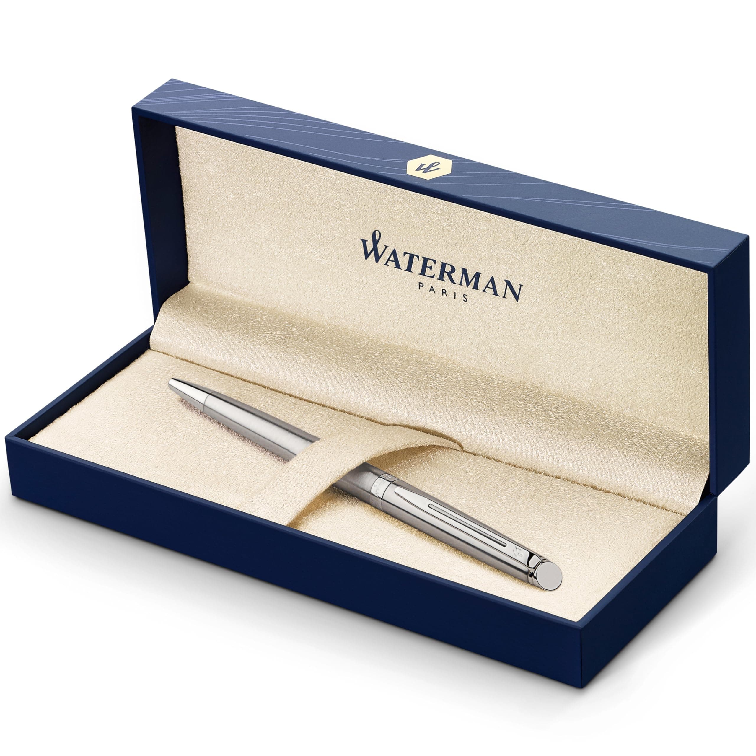 Waterman Hemisphere Gift Box includes Medium Chrome Trim Ball Pen - Stainless Steel/Blue (Refill) ボールペン (並行輸入品)