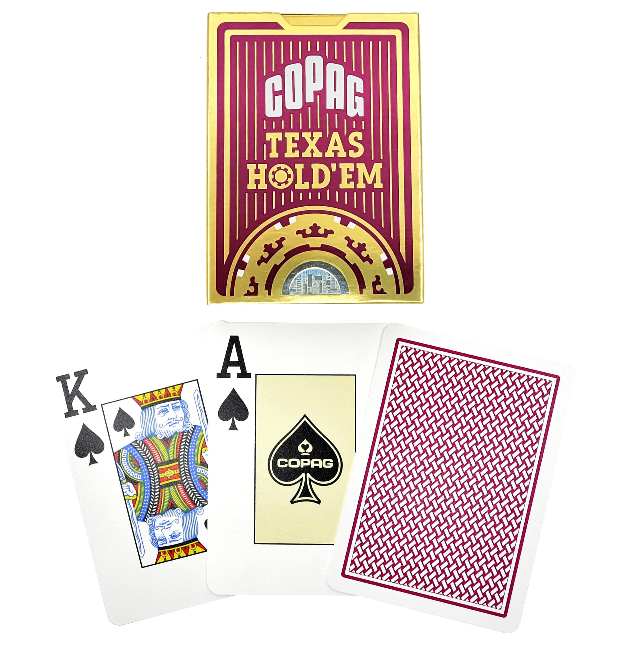 Texas Hold'em Playing Card Game- Professional Quality, Durable Plastic, Single Deck.