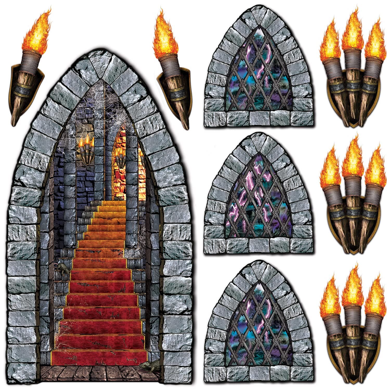 Beistle Stairway, Window & Torch Props Party Accessory