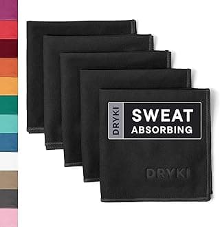 Sweat Absorbing Handkerchiefs - The Original Pocket-Sized Sweat Towels - Quick-Dry Microfiber Sweat Rags for Face, Hands, & Body - Men & Women - Gym, Sports, and Work (Black: 5 Pack)