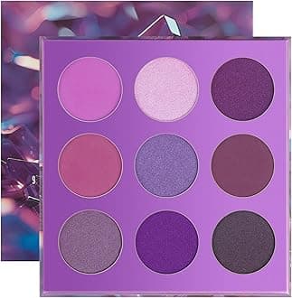 Docolor 9 Colours Deep Purple Eyeshadow Palette Shadow Palette Highly Pigmented Mattes Shimmers Nature Smokey Glitter Cream Colorful Powder Waterproof Makeup Palette-Space