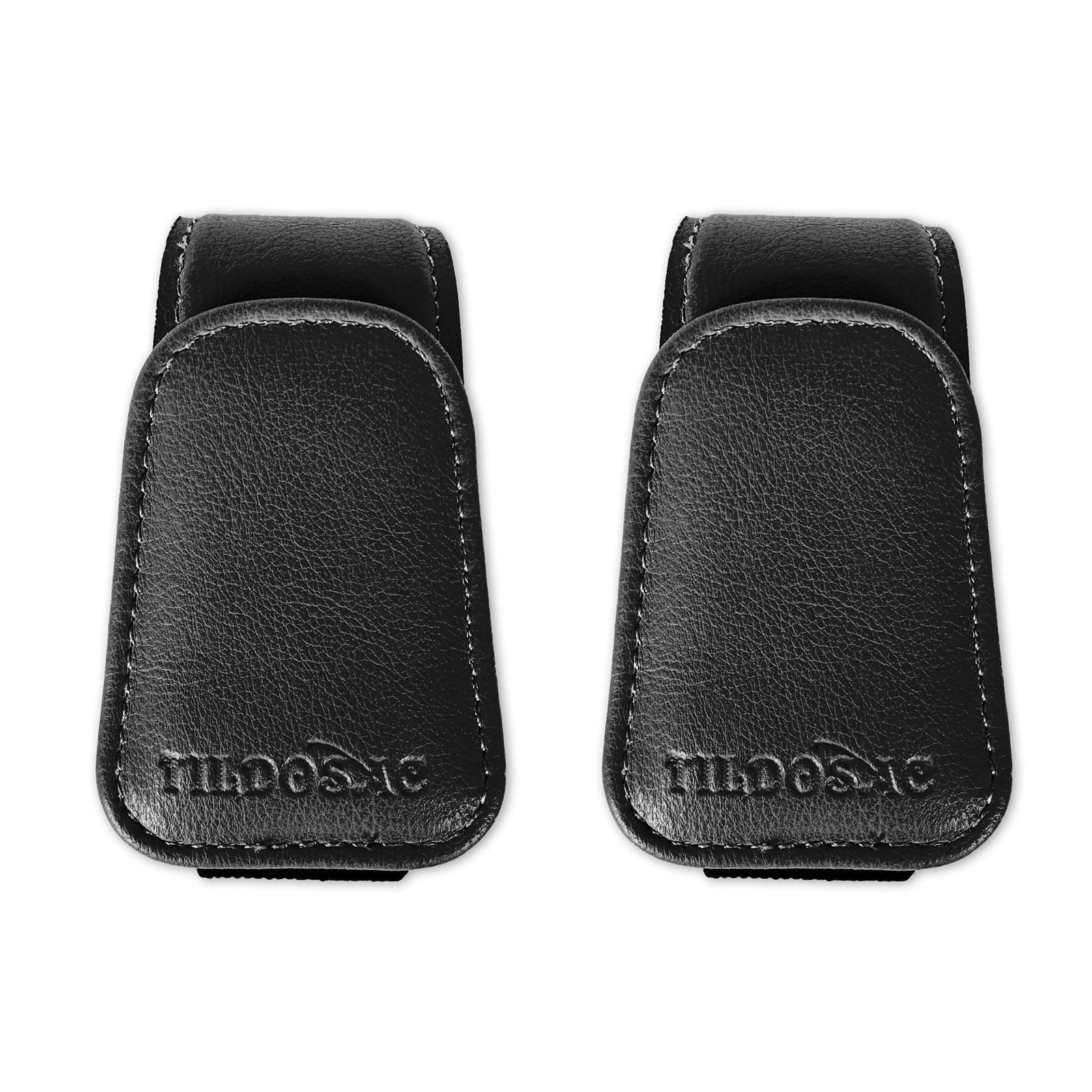 2 Pack Sunglass Holder Organizer Clip for Car Visor (Double Black)