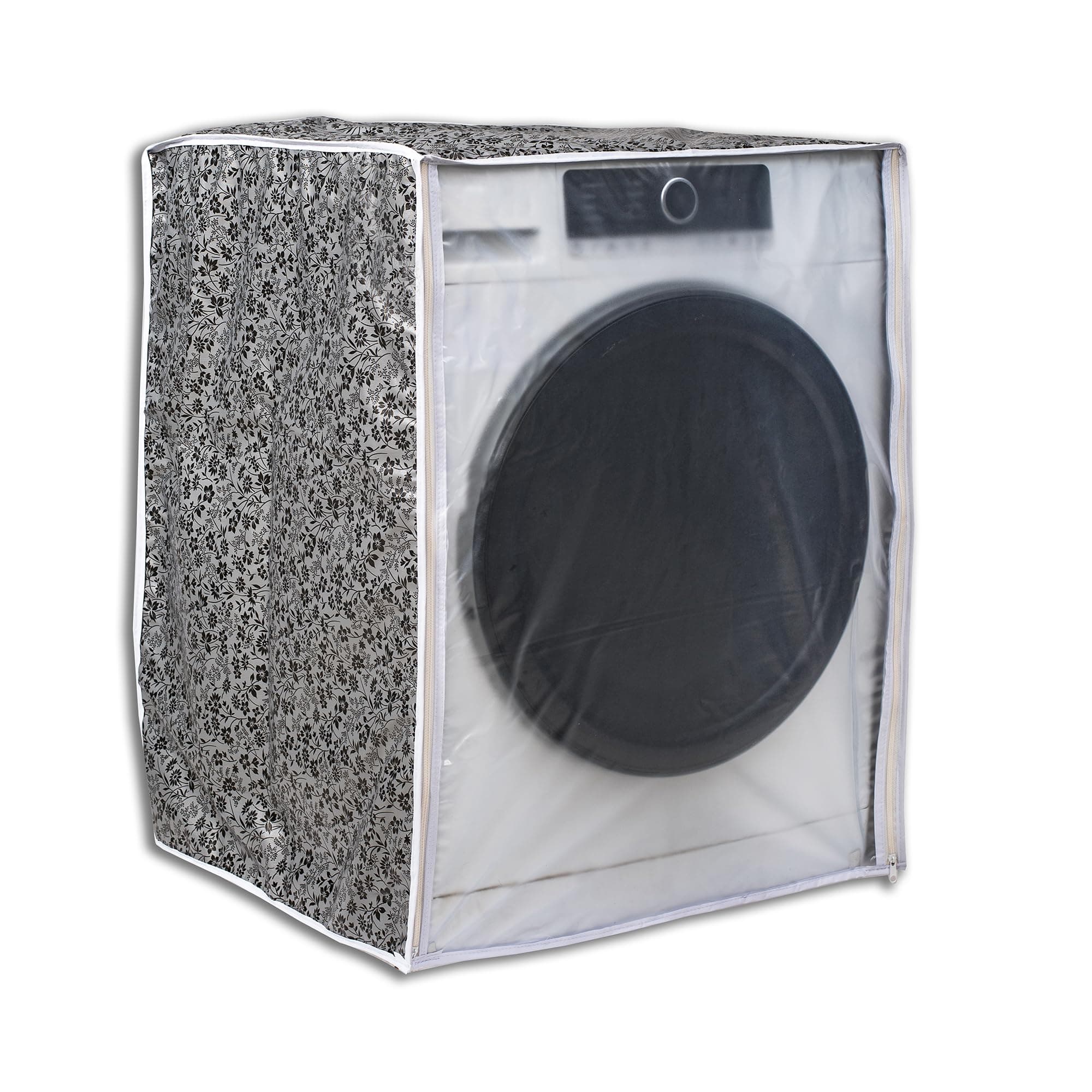 Classic® Front Load Washing Machine Cover Suitable for Samsung 6.5 Kg & 8 Kg (63cmsX63cmsX81cms, Black & Grey)