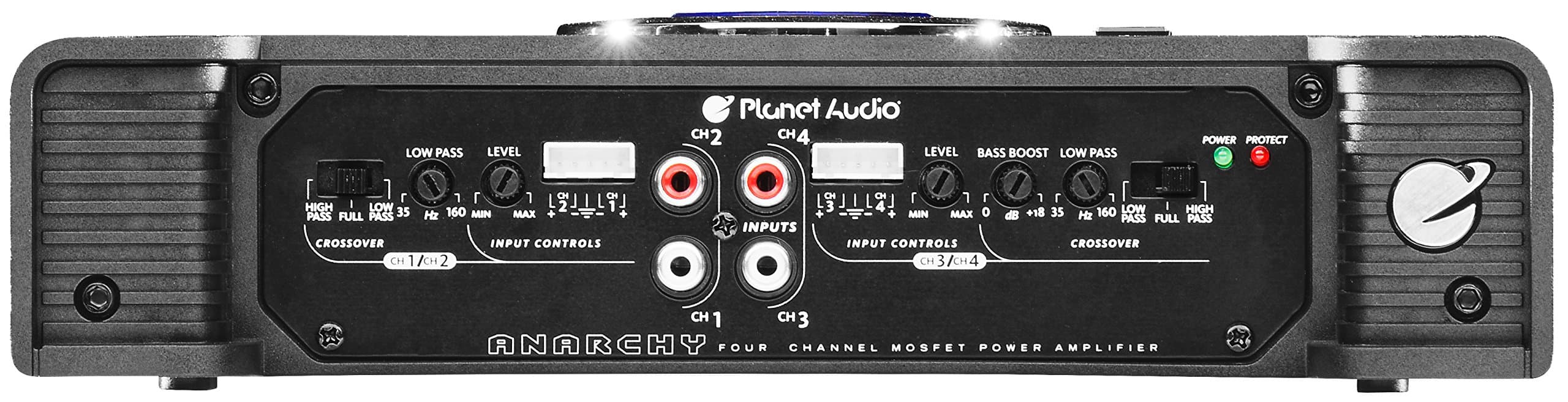 Planet Audio AC800.4 4 Channel Class A/B Car Amplifier - 800 High Output, High/Low Level Inputs, High/Low Pass Crossover, Hook to Subwoofer for Bass