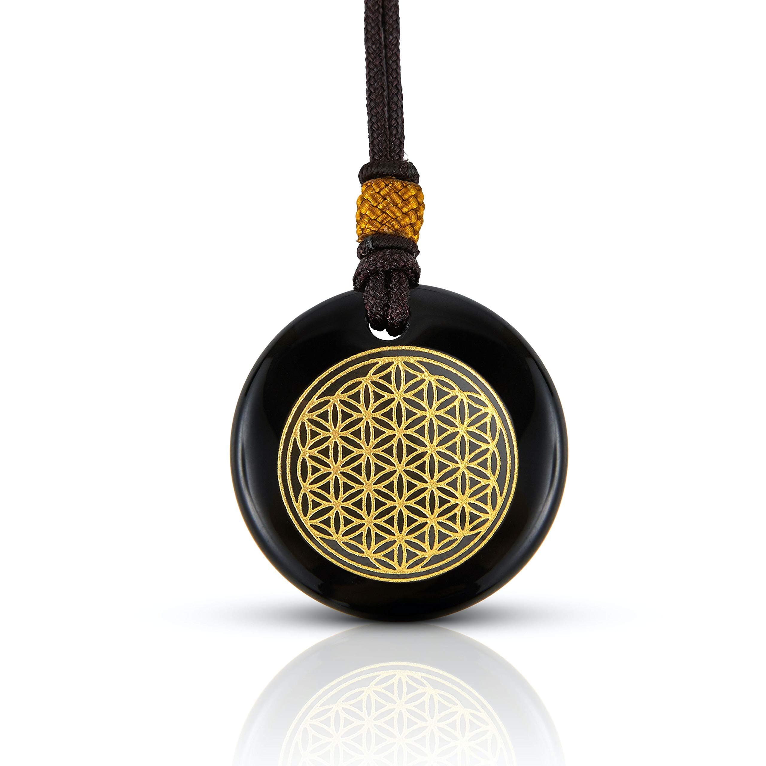 LUXAR Black Obsidian Stone Necklace