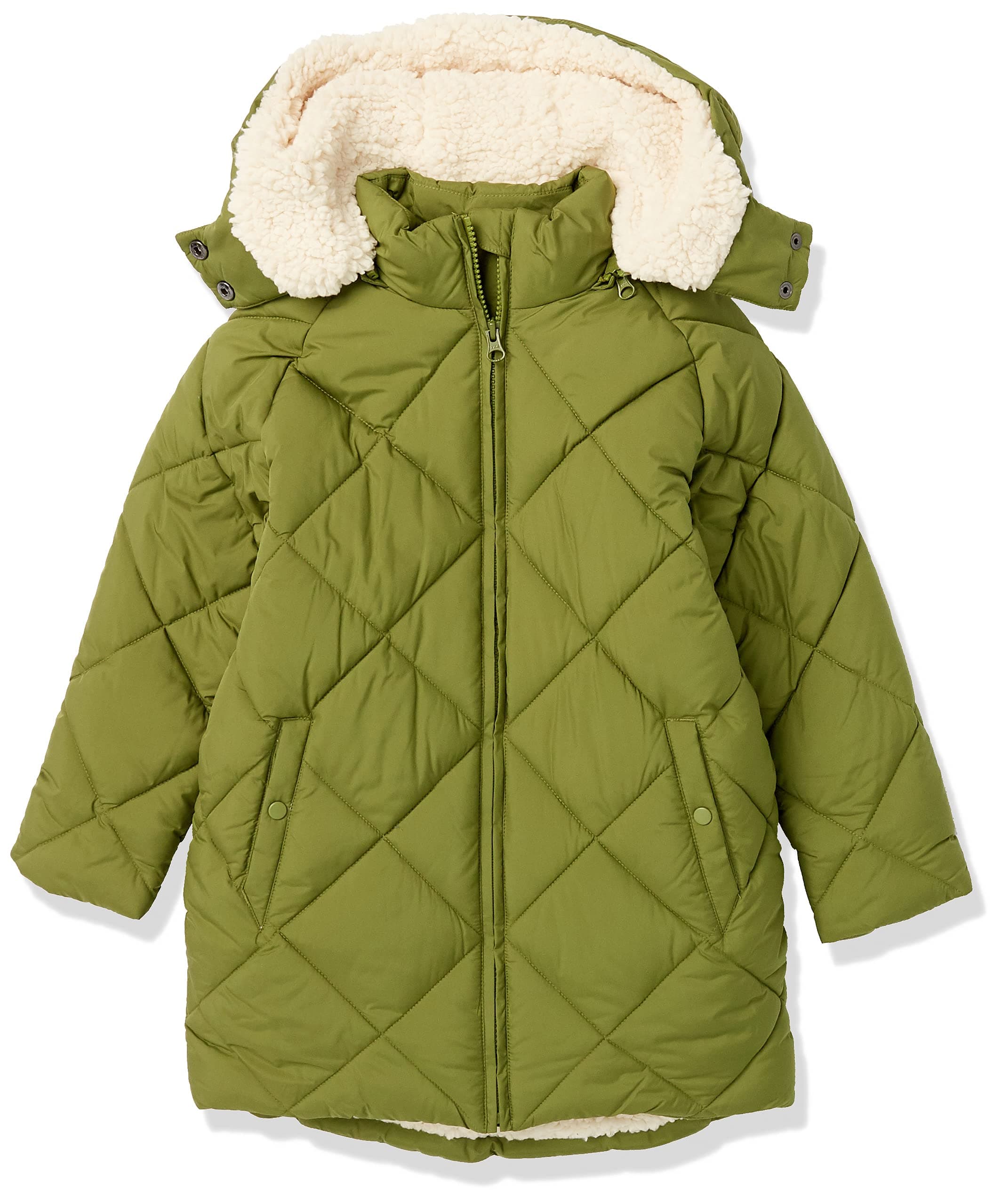 Amazon EssentialsGirls' Long Quilted Cocoon Puffer Coat