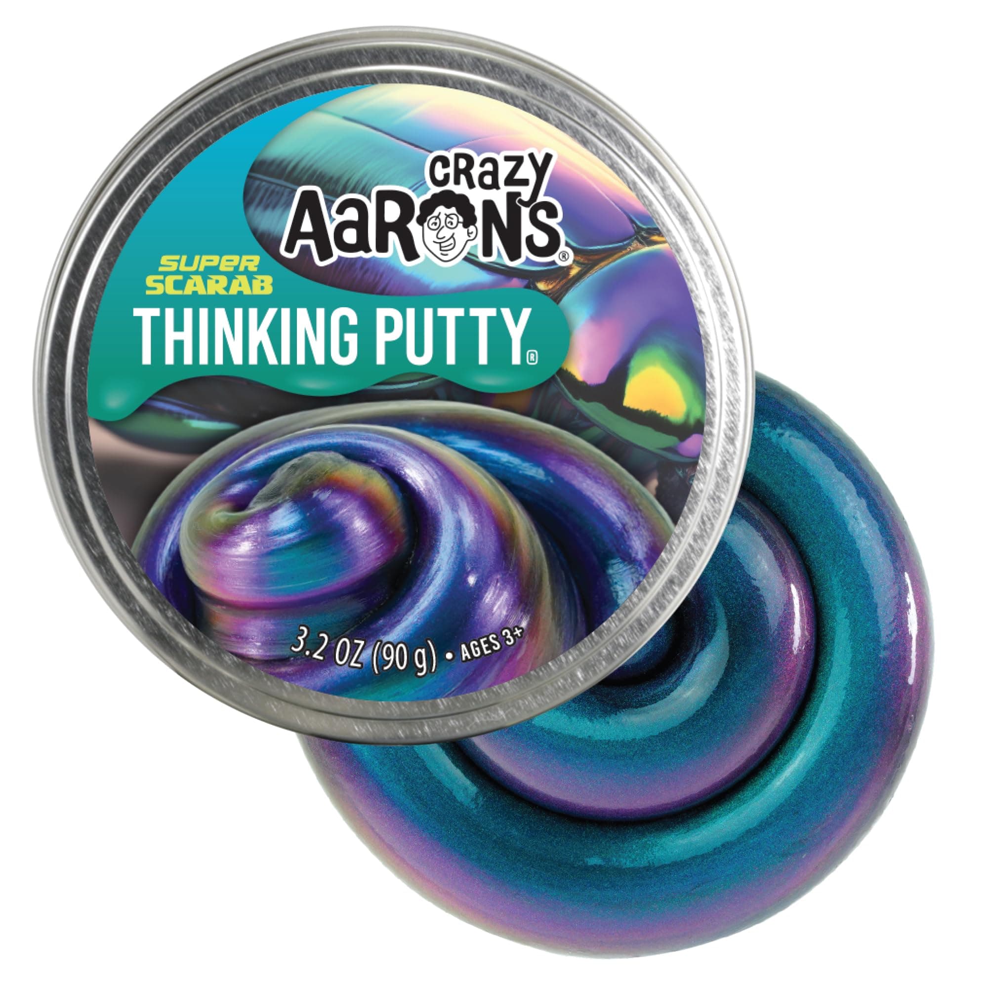 Thinking Putty - Super Scarab - Multi-Color Sensory Putty for Kids and Grown ups in a 4" Tin - Creative and Endless Fun, Stress Relief Therapy Toys, Never Dries Out - Made in USA
