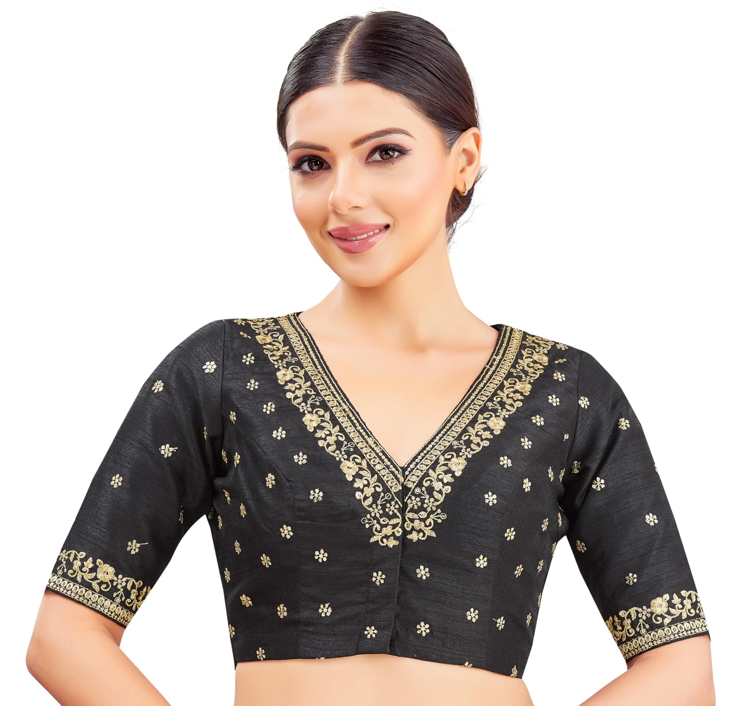 Studio Shringaar Women's Embroidered Wedding Saree Blouse