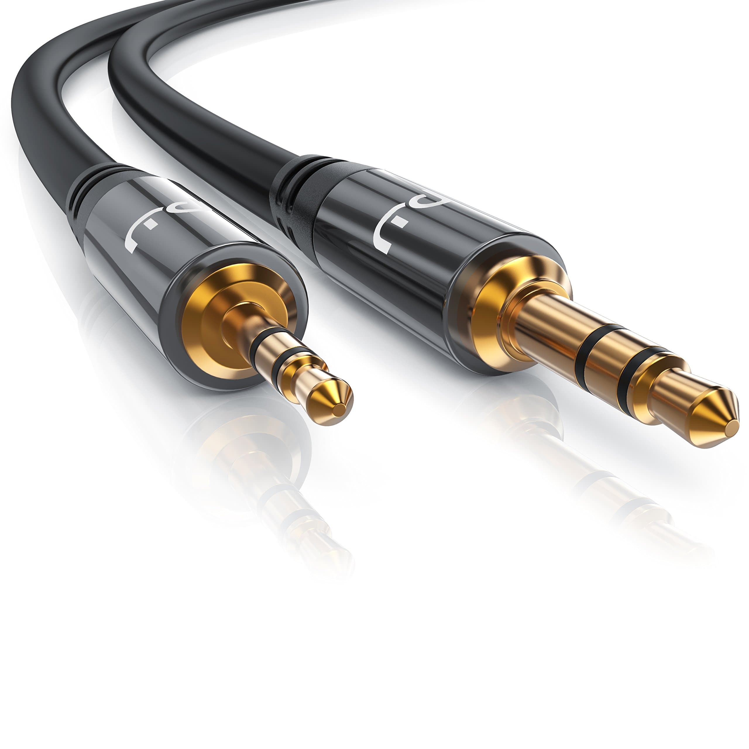 Primewire - 1m Stereo Jack Cable 2.5mm Jack to 3.5mm Jack Audio Connection Cable - Audio Adapter Audio 2.5mm jack to 3.5 mm Jack Lead