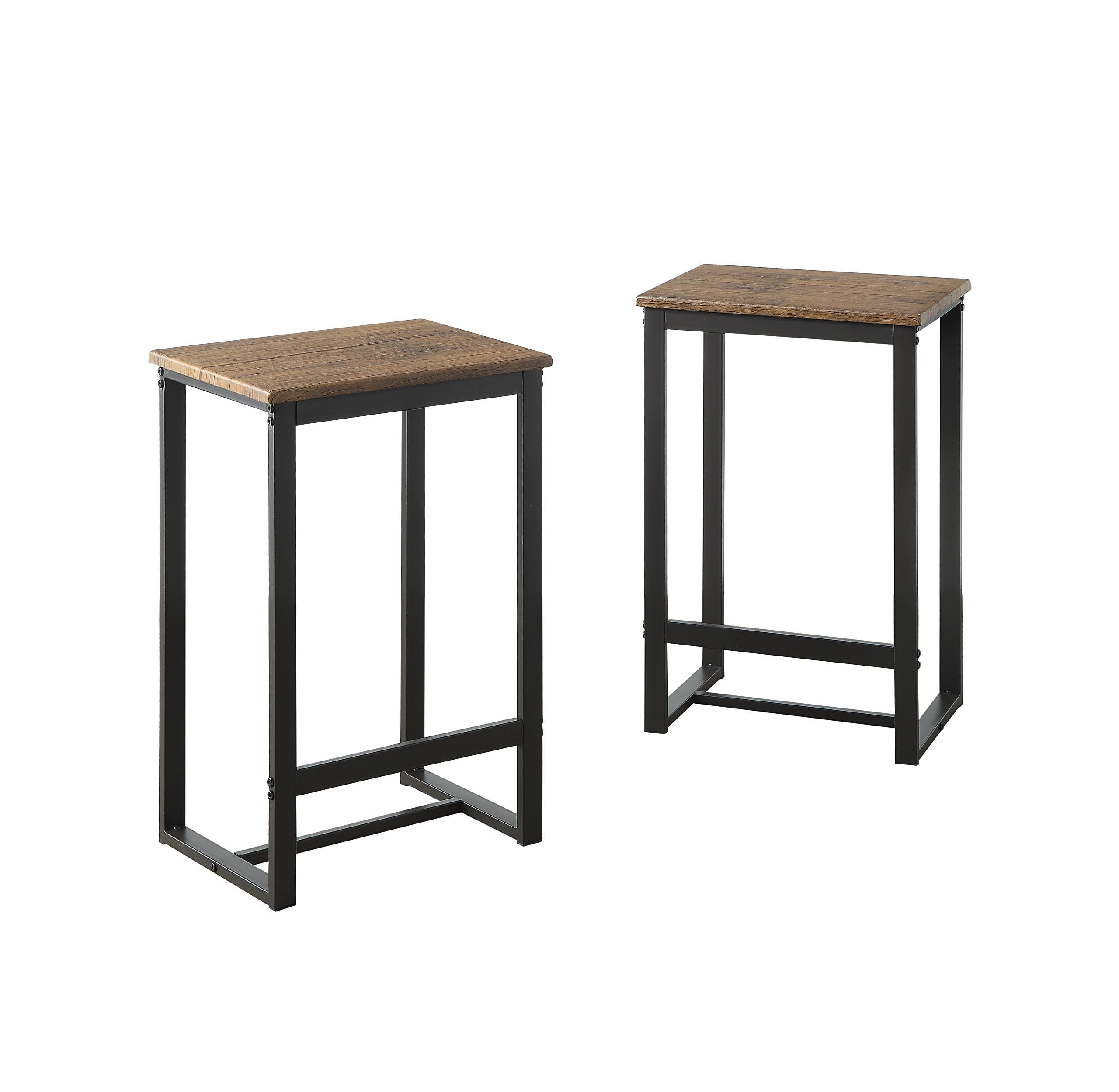 Abington Lane Elegant Kitchen, Bar, and Dining Stools (Set of Two) - Sleek and Simple for The Modern, Contemporary Home - (Elegant Walnut Finish)