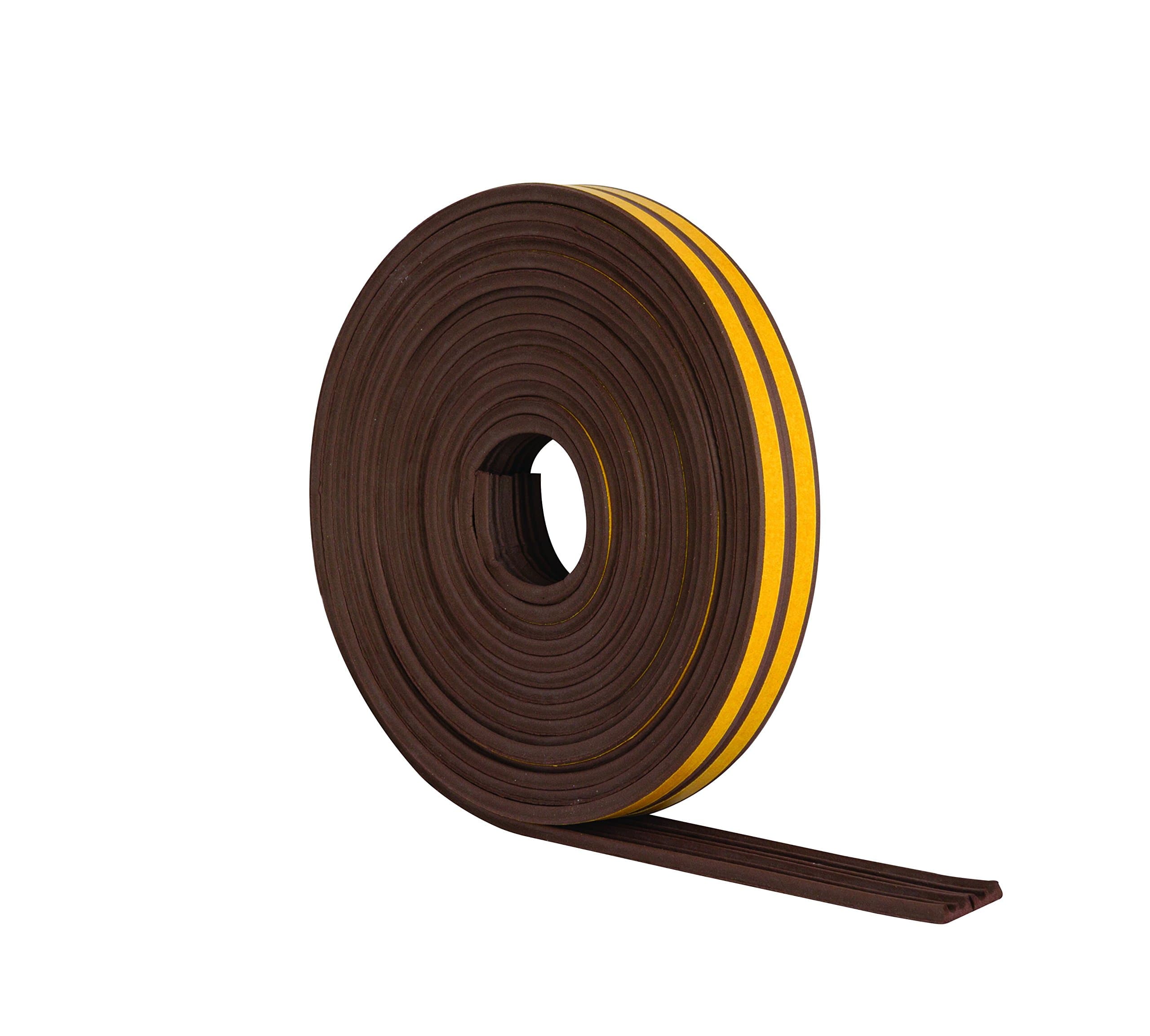 Stormguard 05SR033010MB 10m EPDM 'E' Profile Self-Adeshive Rubber Draught Excluder - Brown
