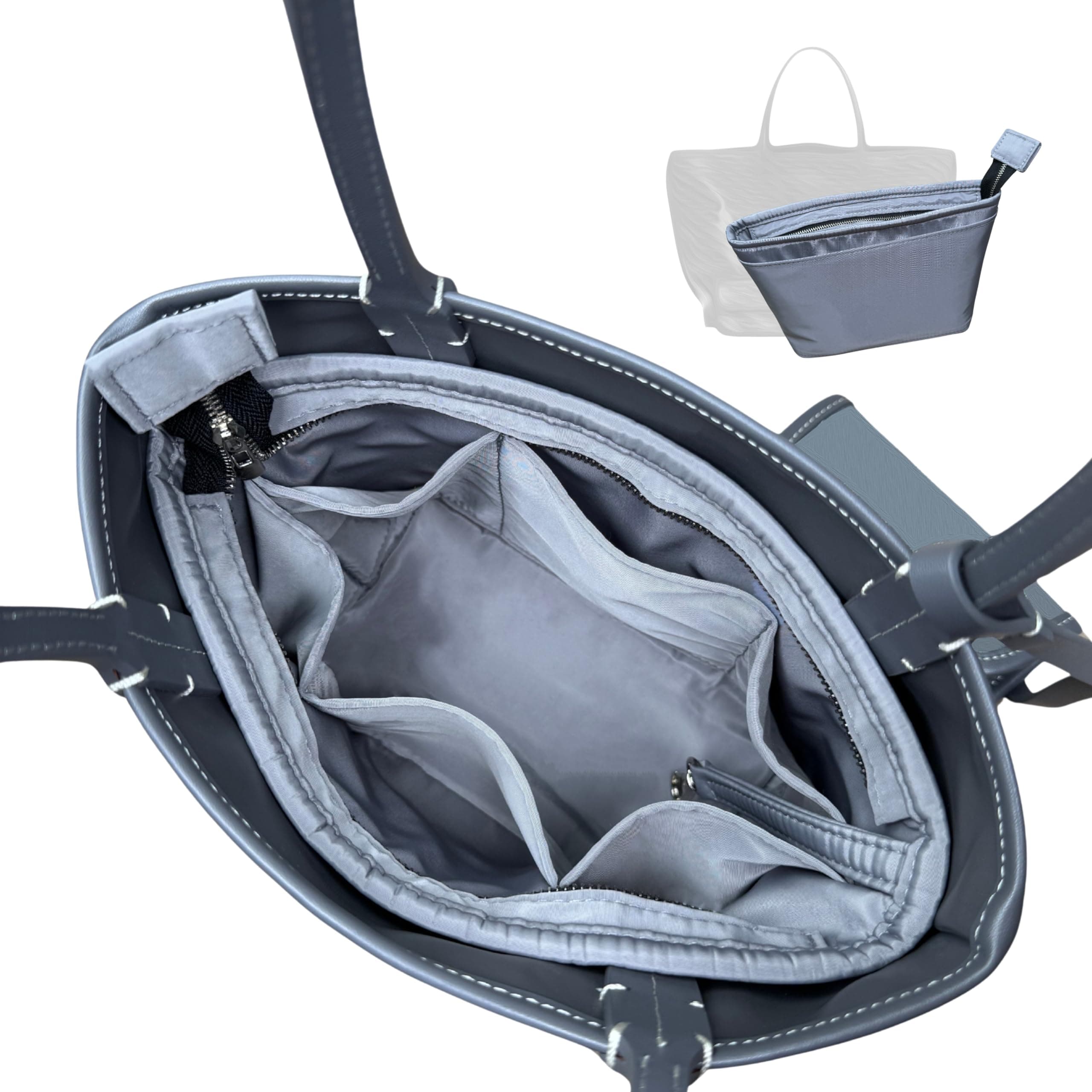 Divitize Luxe Waterproof Nylon Organizer compatible with Mini Anjou Bag Insert — Perfect Fit, 24+ Colors, Premium Quality, Extra Storage & Support (For Mini Anjou, Emerald)