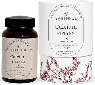 Earthful Calcium Magnesium Tablets for Bone Health, Supplement for Women and Men with Vitamin D3 for Bone Density and Joint Support - 60 Calcium Capsules (30 Day Pack)
