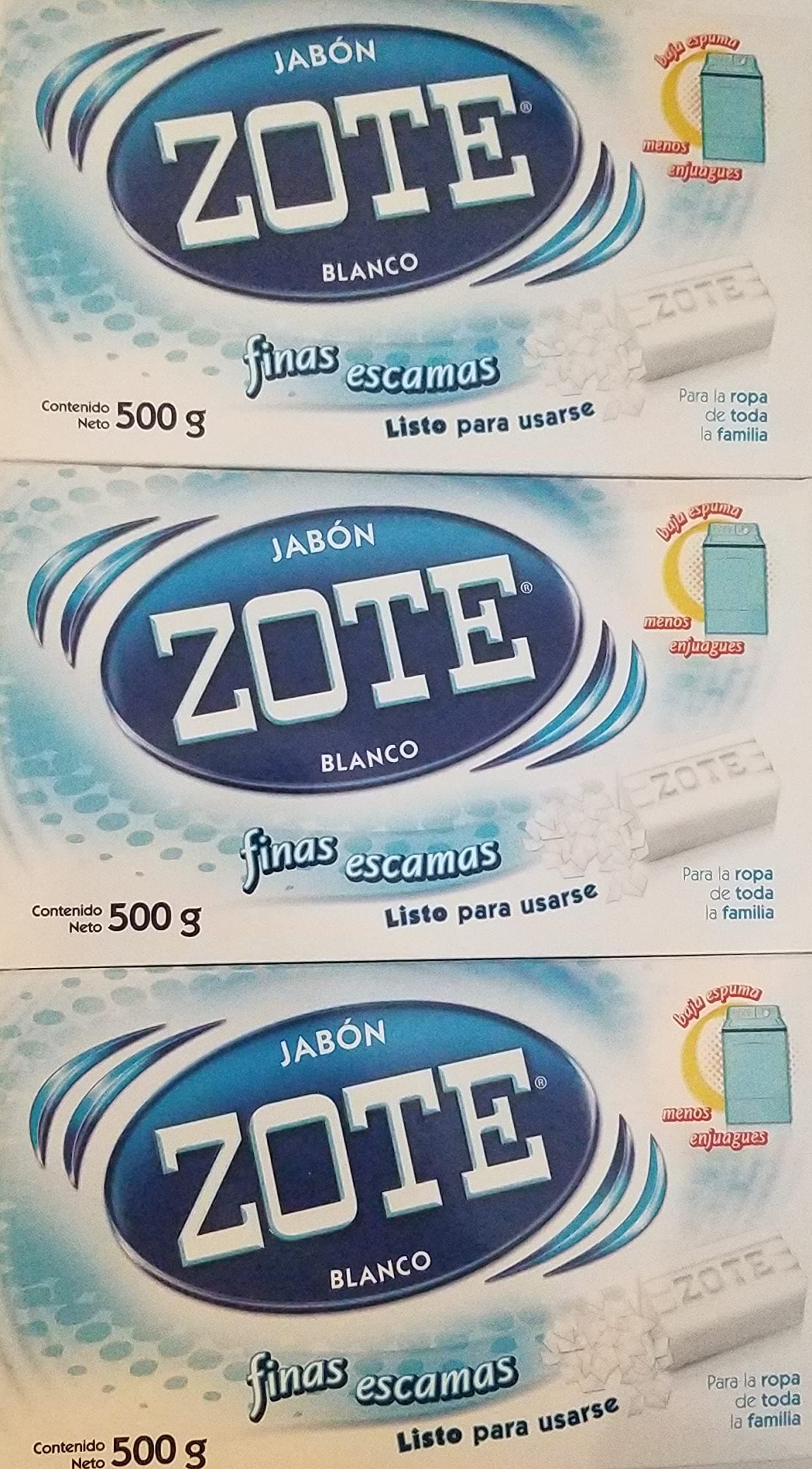 Jabon Zote Blanco Laundry Flakes, 3 Pack