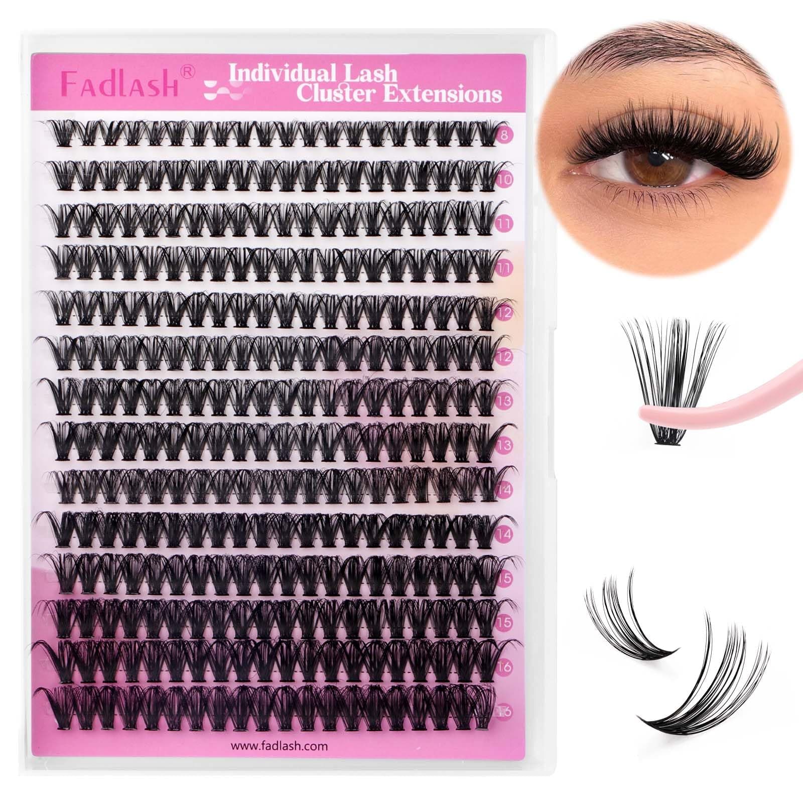 Lash Clusters Individual Lashes Cluster Mixed Tray D Curl Lash Clusters DIY Eyelash Extensions Individual Cluster Lashes Self-application at Home (40P-0.07D,8-16mm)