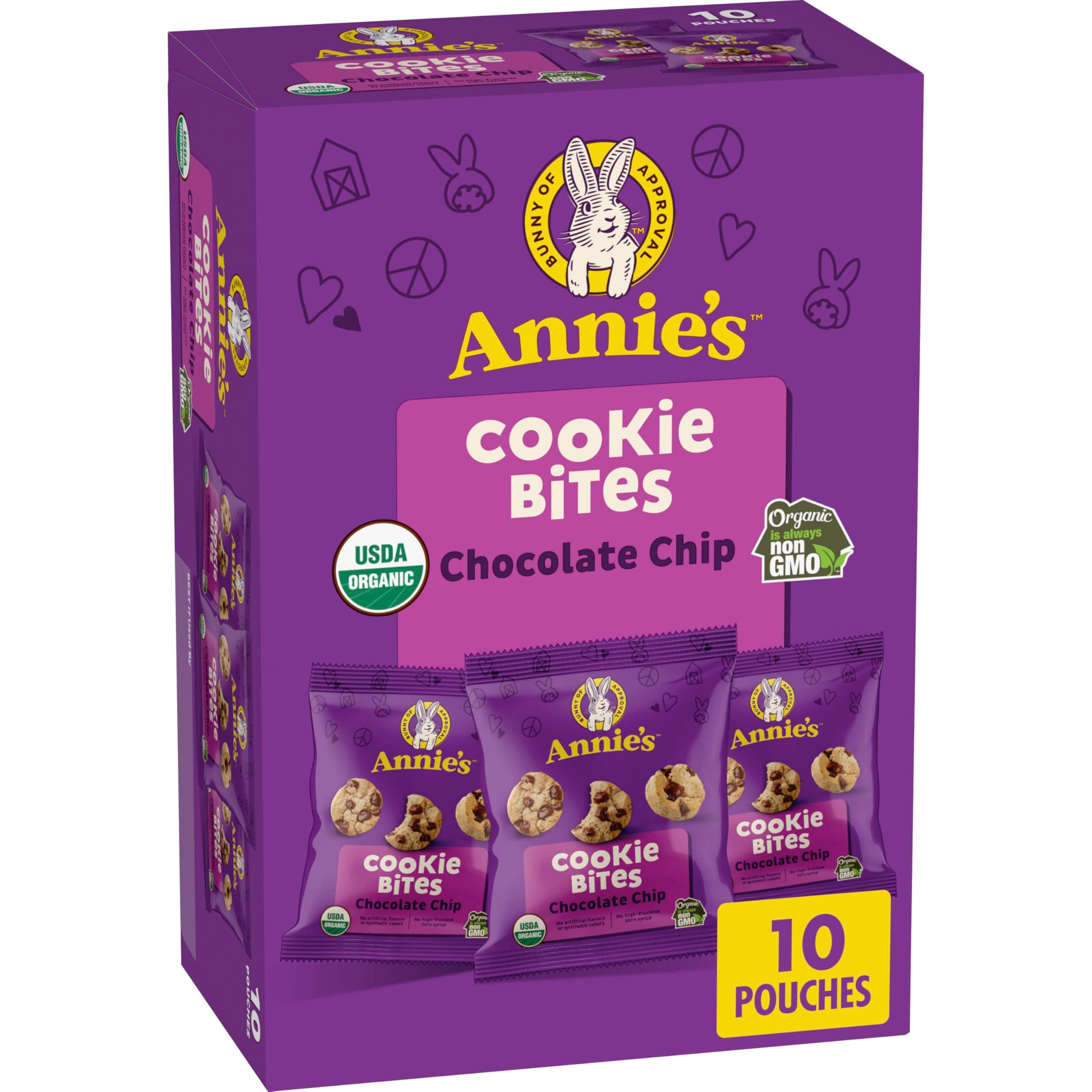 Annie's Organic Chocolate Chip Cookie Bites, 10 ct