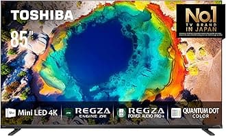 85 inch Native 144Hz VRR Mini-LED Smart TV Z870N -Quantom Dot Colour, Anti reflection Pro, Local Dimming Pro, AI 4K Upscaling, REGZA Power Audio Pro, Game Mode Pro, Dolby Atmos (2024 Model)