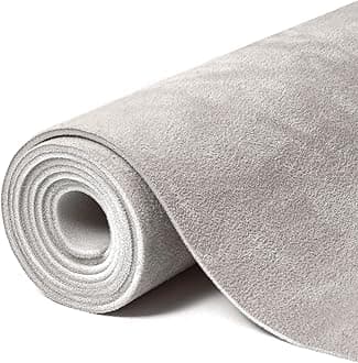 Suede Auto Headliner Fabric 122" L × 60" W with Foam Backing - Tube Packaging - Light Grey Interior Replacement Material for Car/Truck/SUV/RV Roof - Home Repair/DIY Headliner Material