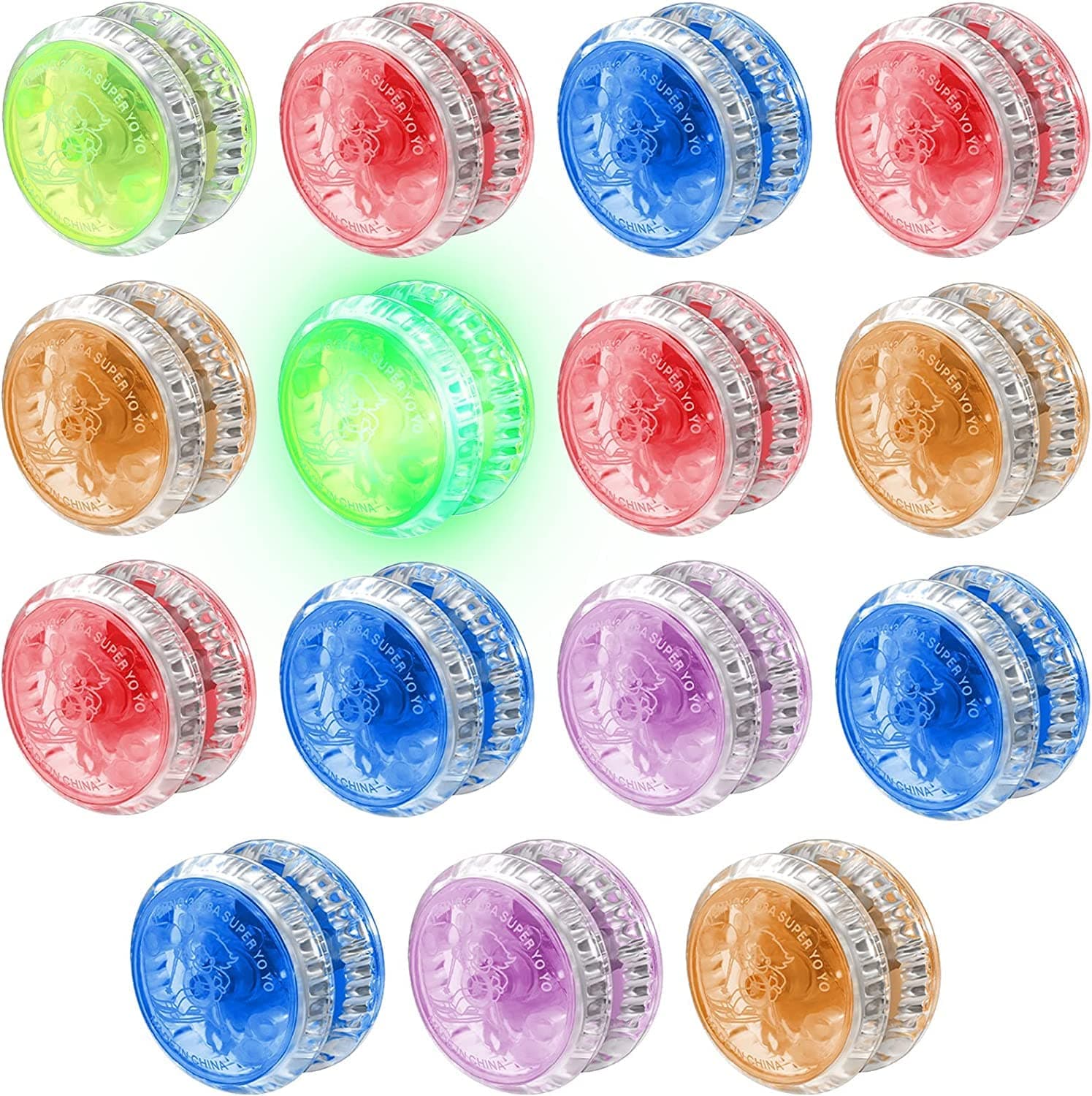 YLMKDE15PCS LED Light up Responsive Ball Beginner,Glow in The Dark Party Supplies Ball Plastic Bearing Ball Toys for Classroom, Kids Prizes,Birthday Party Favor and Goodie Bag Stuffer