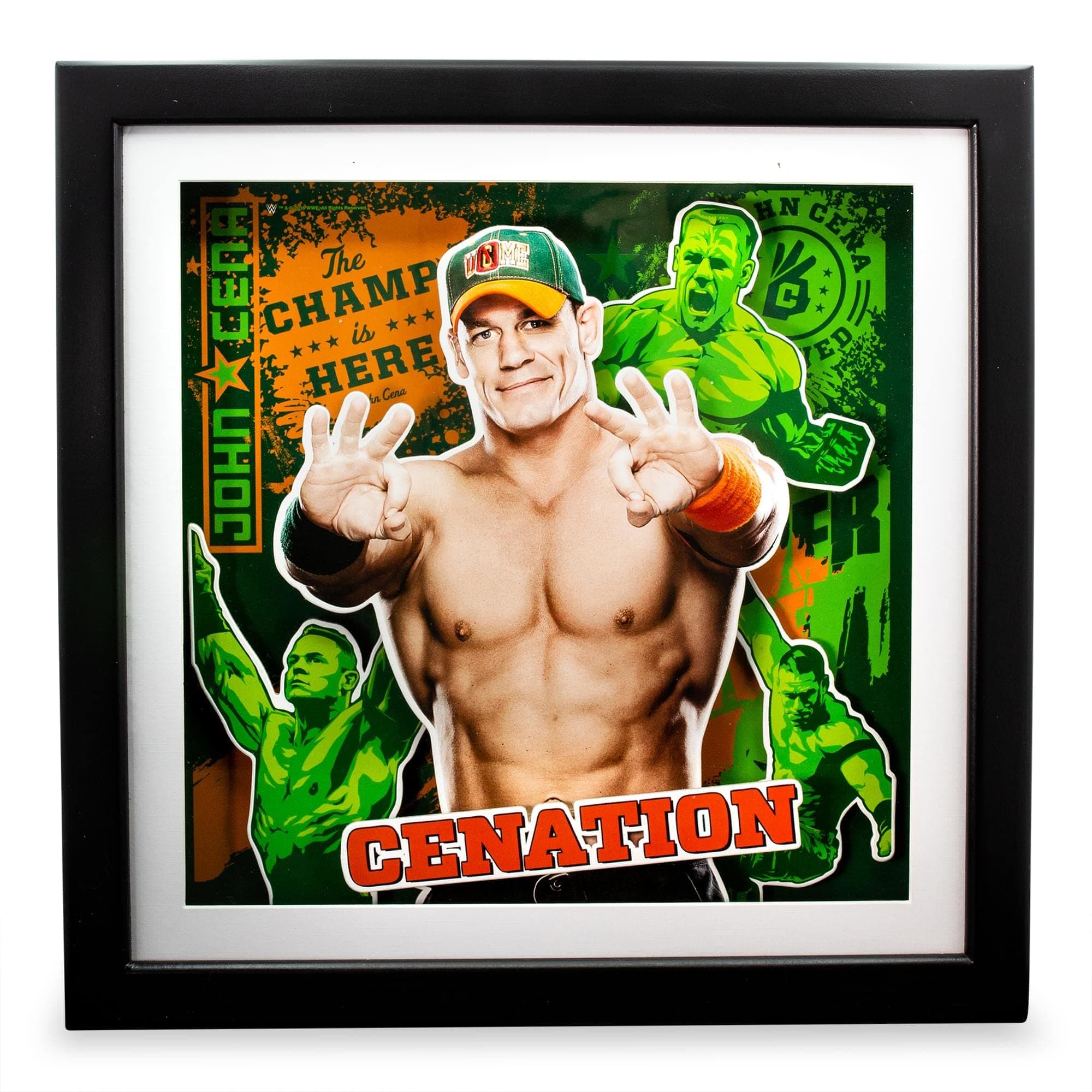 Silver Buffalo WWE John Cena Shadow Box Wall Art, Multicolor