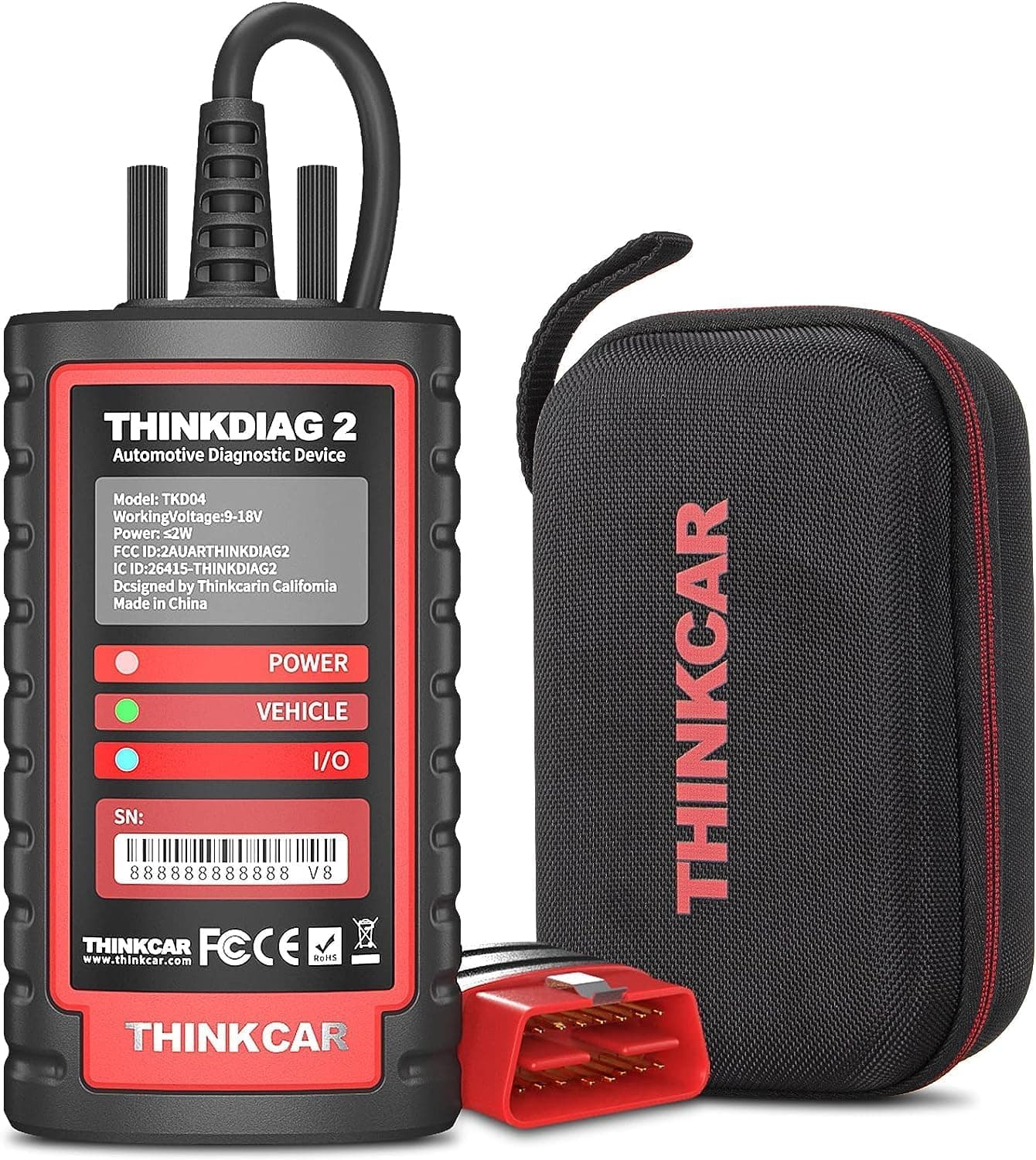 Thinkdiag2 OBD2 Car Diagnostic Scanner for iOS & Android Intelligent Scan Tool with CAN FD Protocol 16+ Reset Functions ECU Coding OBD Bi-Directional Control Scanner with 1 Year Update