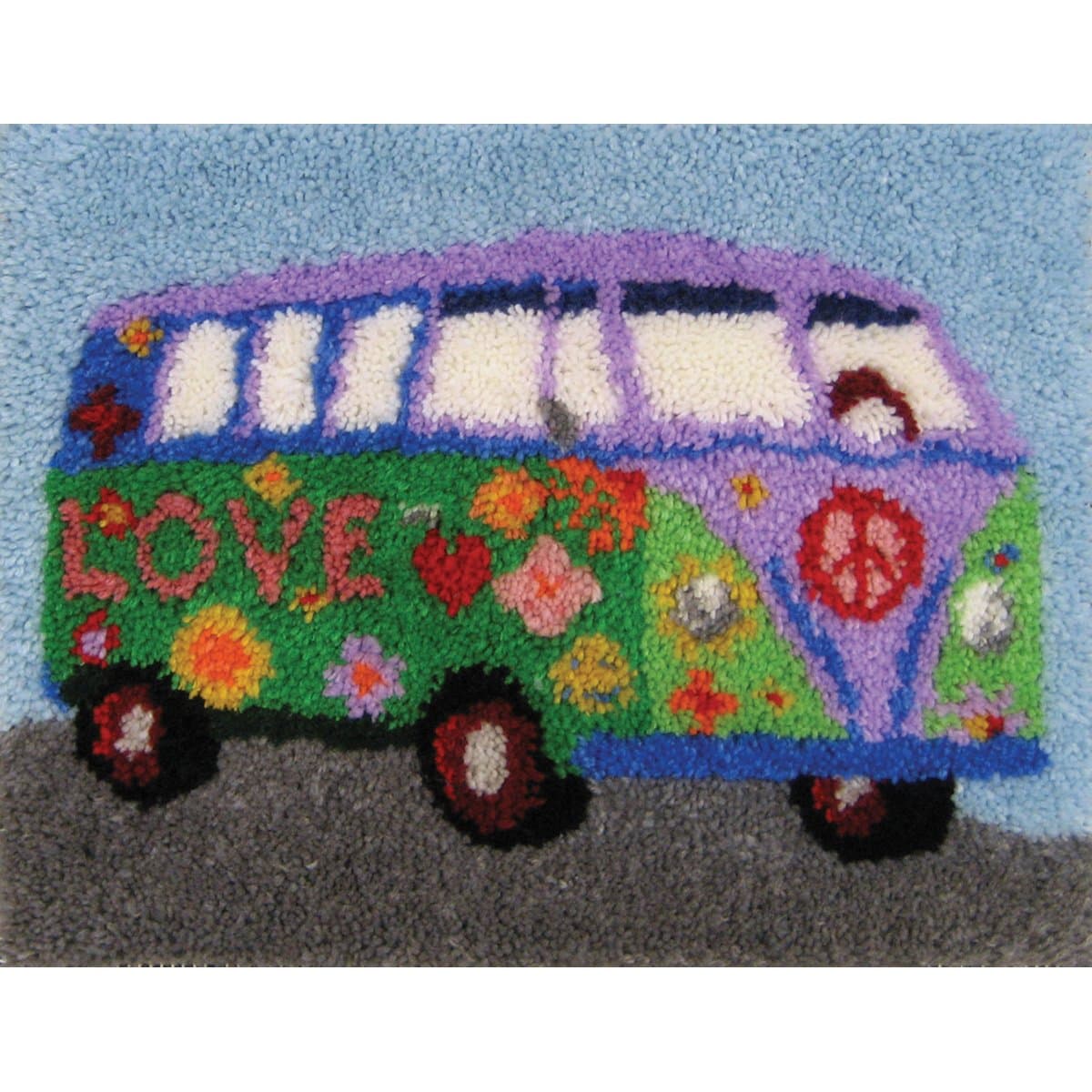 M.C.G. Textiles Latch Hook Kit, 27 by 20-Inch, Peace Van