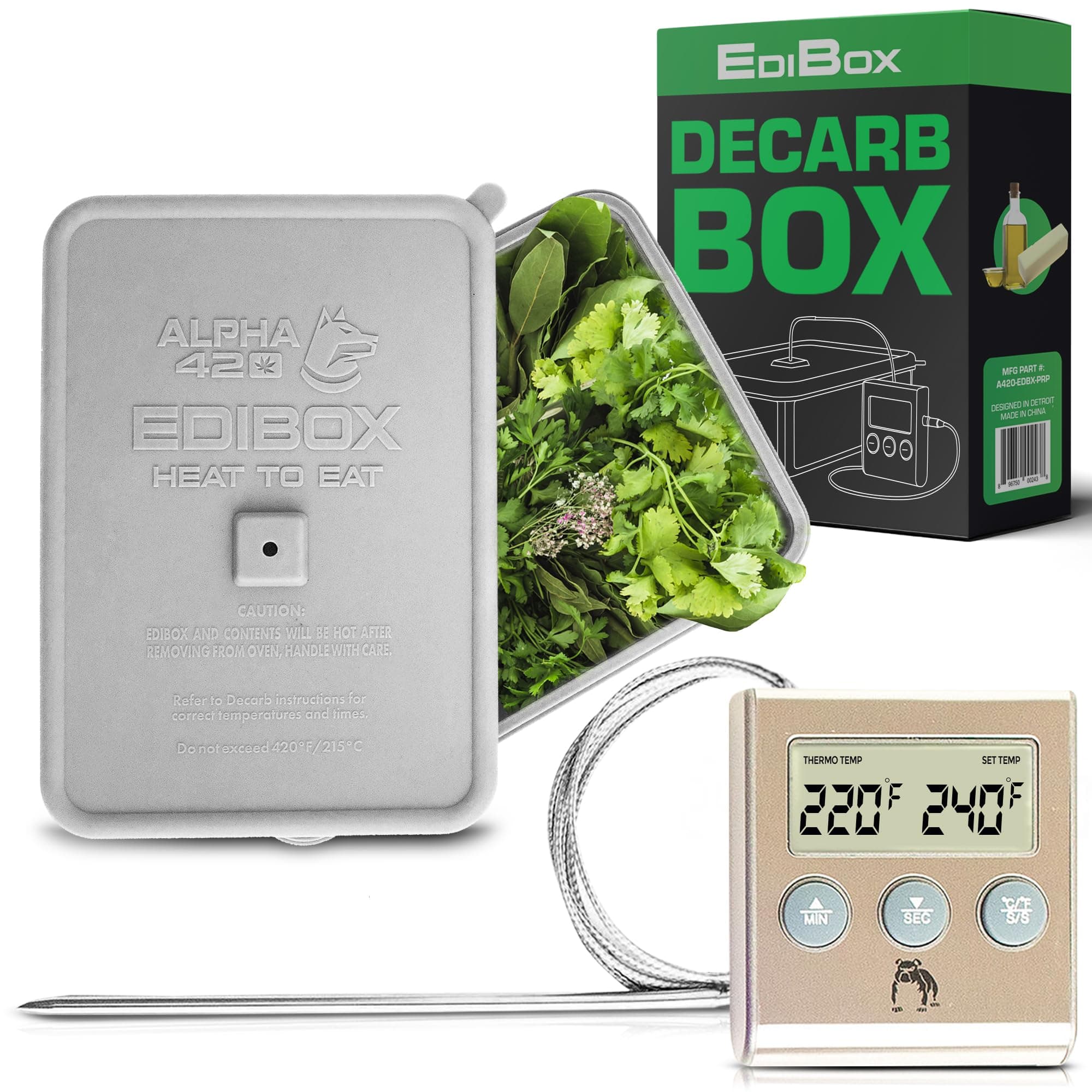 Alpha420 Decarboxylator Box, Decarbonator Box, Decarbonation Machine, Butter Maker, Oil Infuser Machine, Decalbox and Silicone Oven Baking Accessories - Edibox