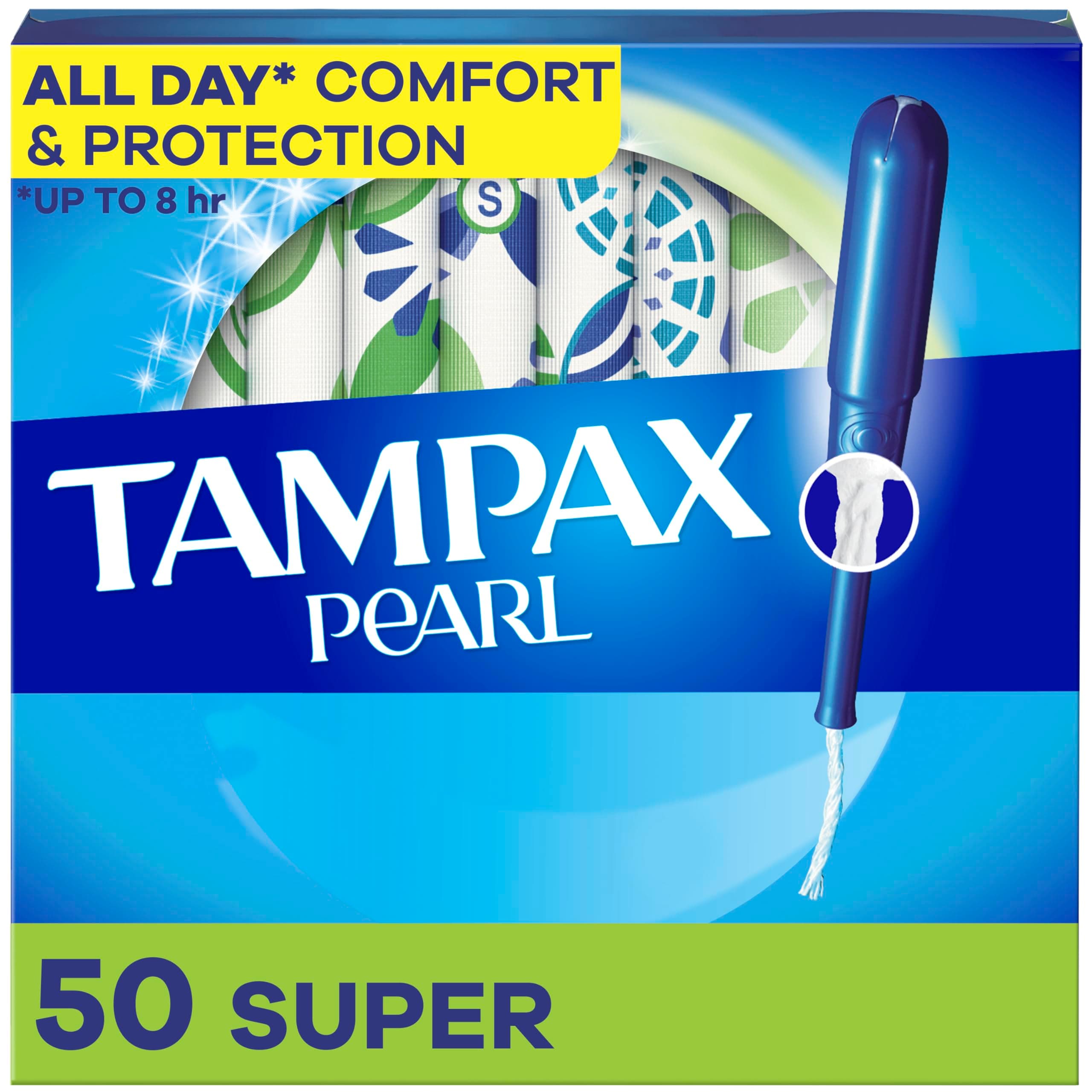 Pearl Tampons Super Absorbency, With Leakguard Braid, Unscented, 50 Count