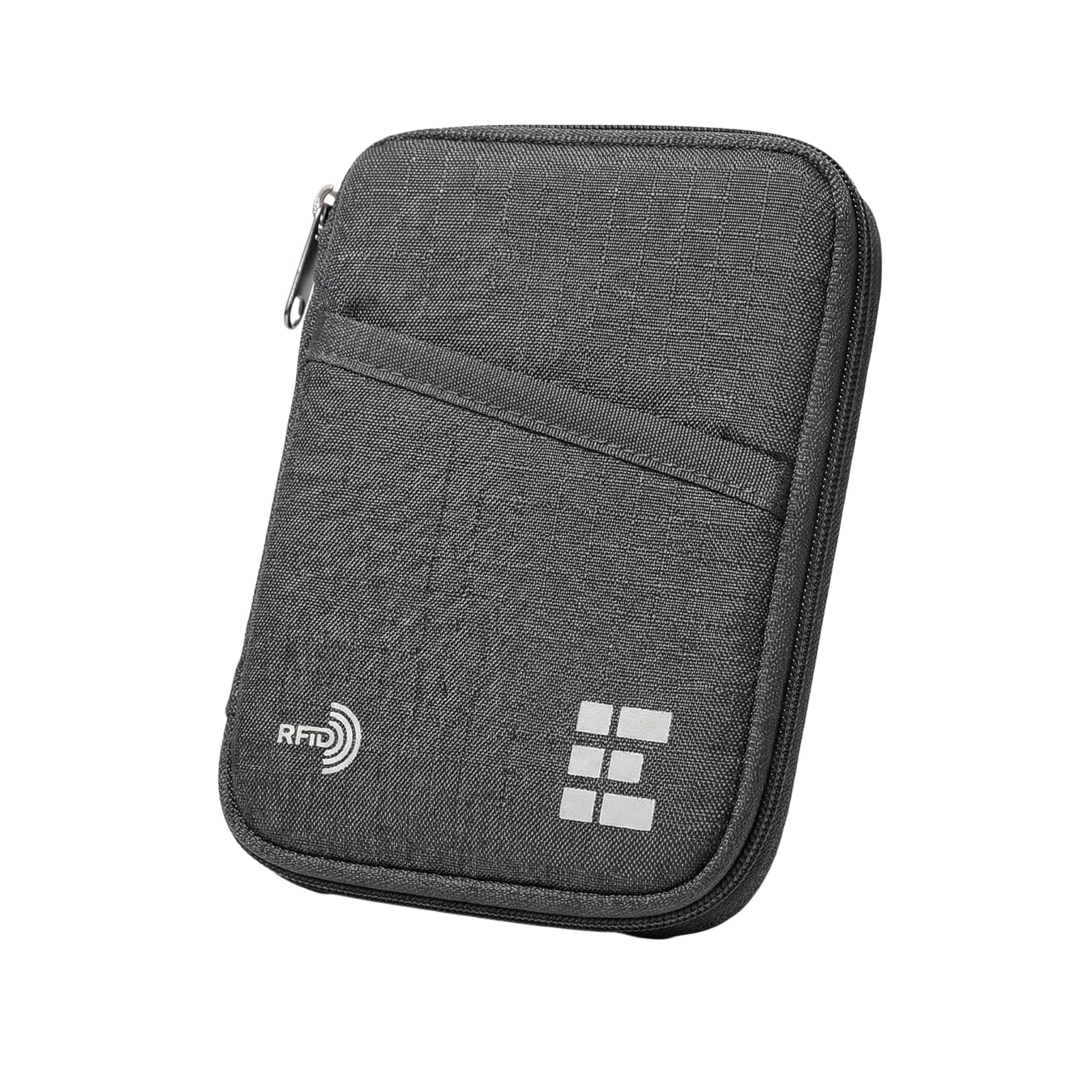 Zero Grid Passport Holder & Travel Wallet with RFID Blocking - Premium Document Organizer Case for Men and Women - Holds Passports, Cards, Tickets, ID, Cash - Compact Zippered Wallet - Shadow