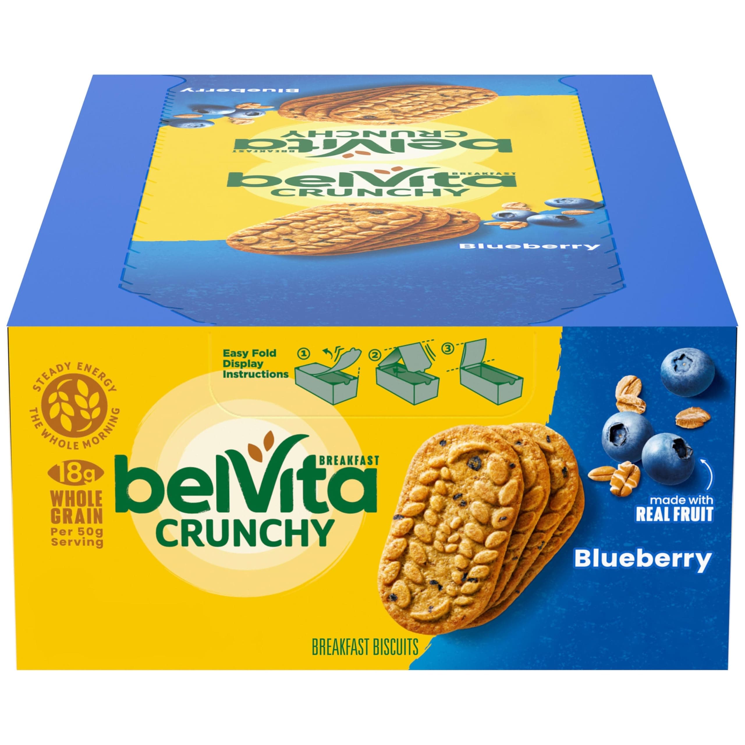 Breakfast Bars Biscuits, Blueberry, 8 Packs (4 Biscuits Per Pack)