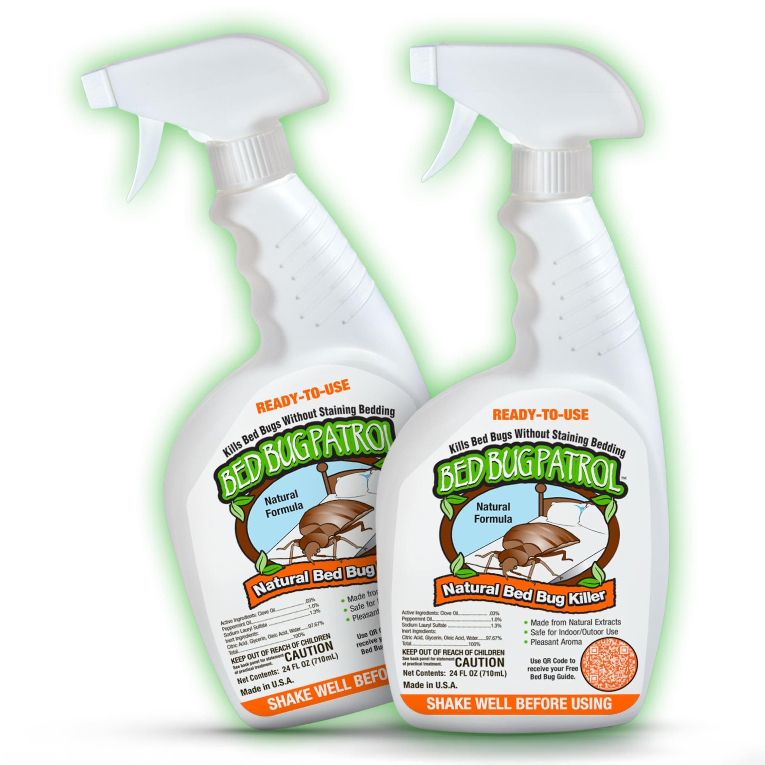 Natural Bed Bug Killer Spray – 24oz Bottle (2 Pack) – Child & Pet Friendly, Non-Toxic Formula for Home, Mattresses, Offices, Furniture, Vehicles, and Travel Use