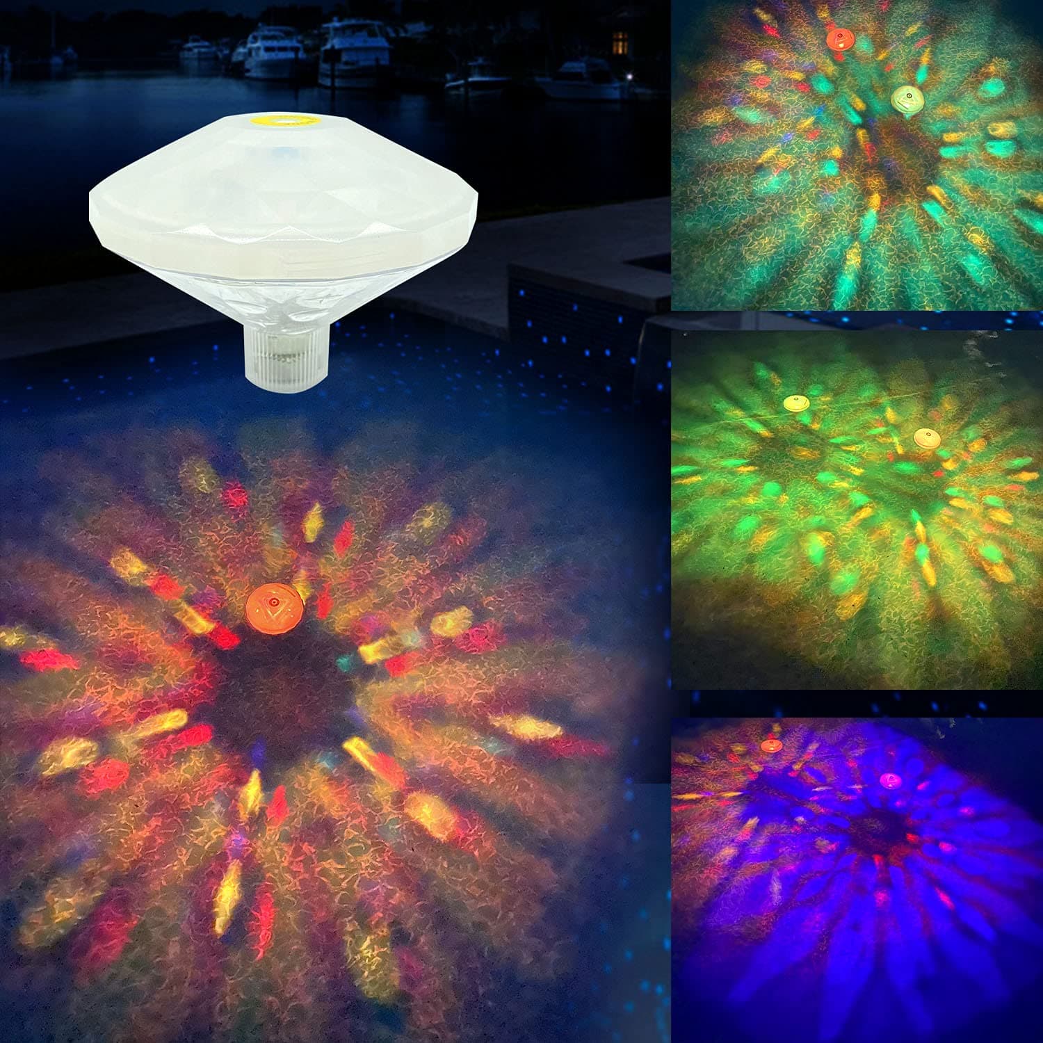 Pool Lights Floating Pool Lights Underwater Waterproof Lights LED Pond Lights for Inflatable Pool,Intex Pool,Swimming Pool Disco Pool Party or Pond Decorations