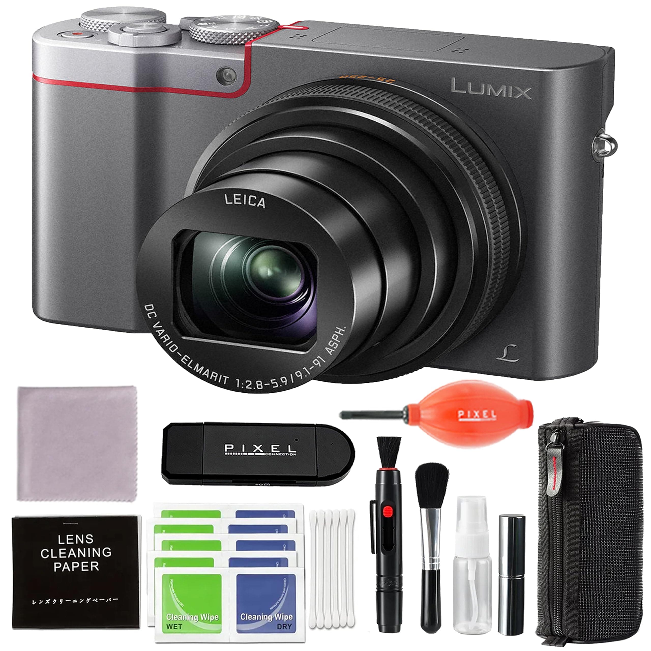 Panasonic Lumix DMC-ZS100 Digital Camera (Silver) with Advanced Accessories and Travel Bundle | DMC-ZS100S | Panasonic Lumix DMC-ZS100