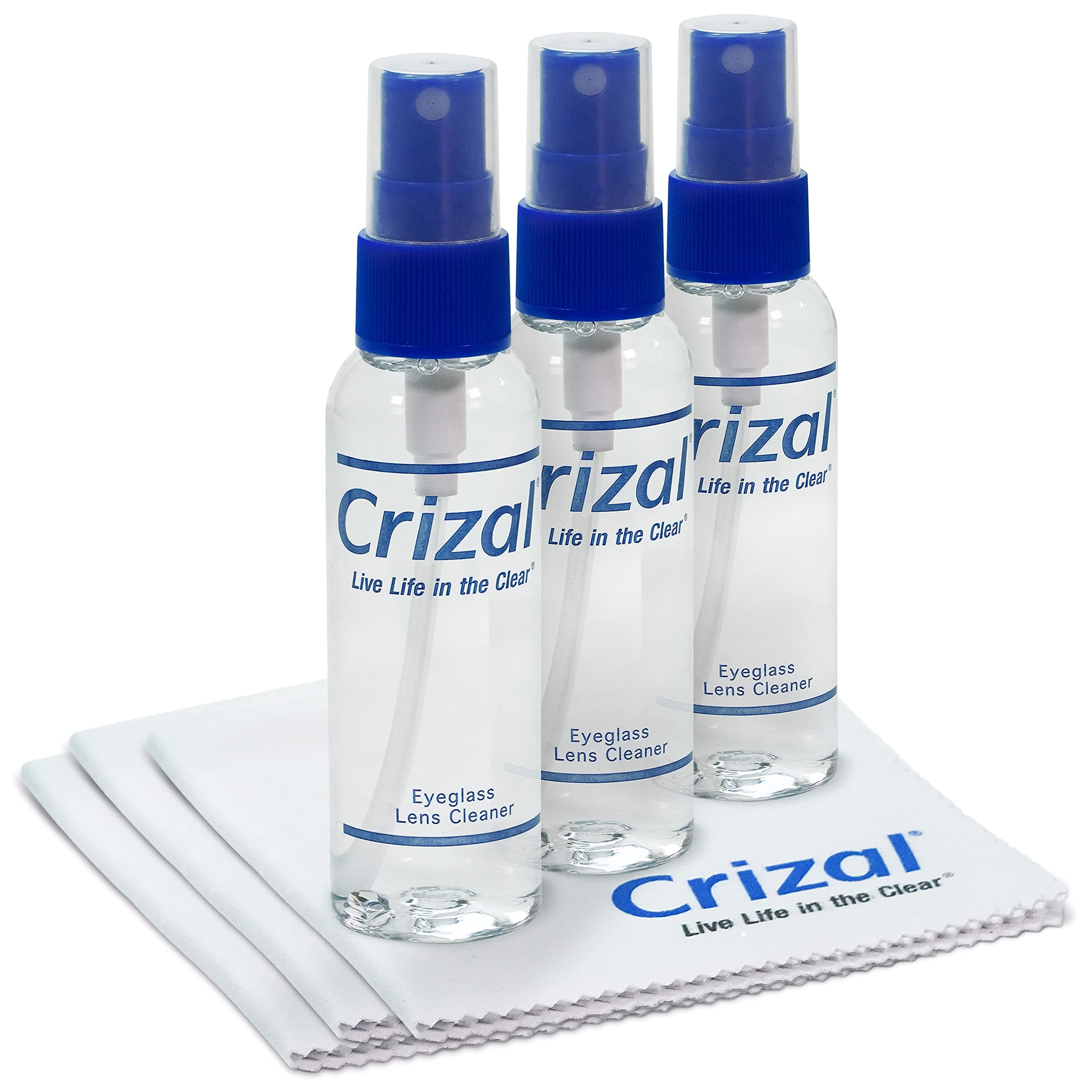 Crizal Lens Cleaning Kit – 3 Cloths +3 Solutions – Designed & Tested for AR-Coated Lenses – Complete AR Lens Care System