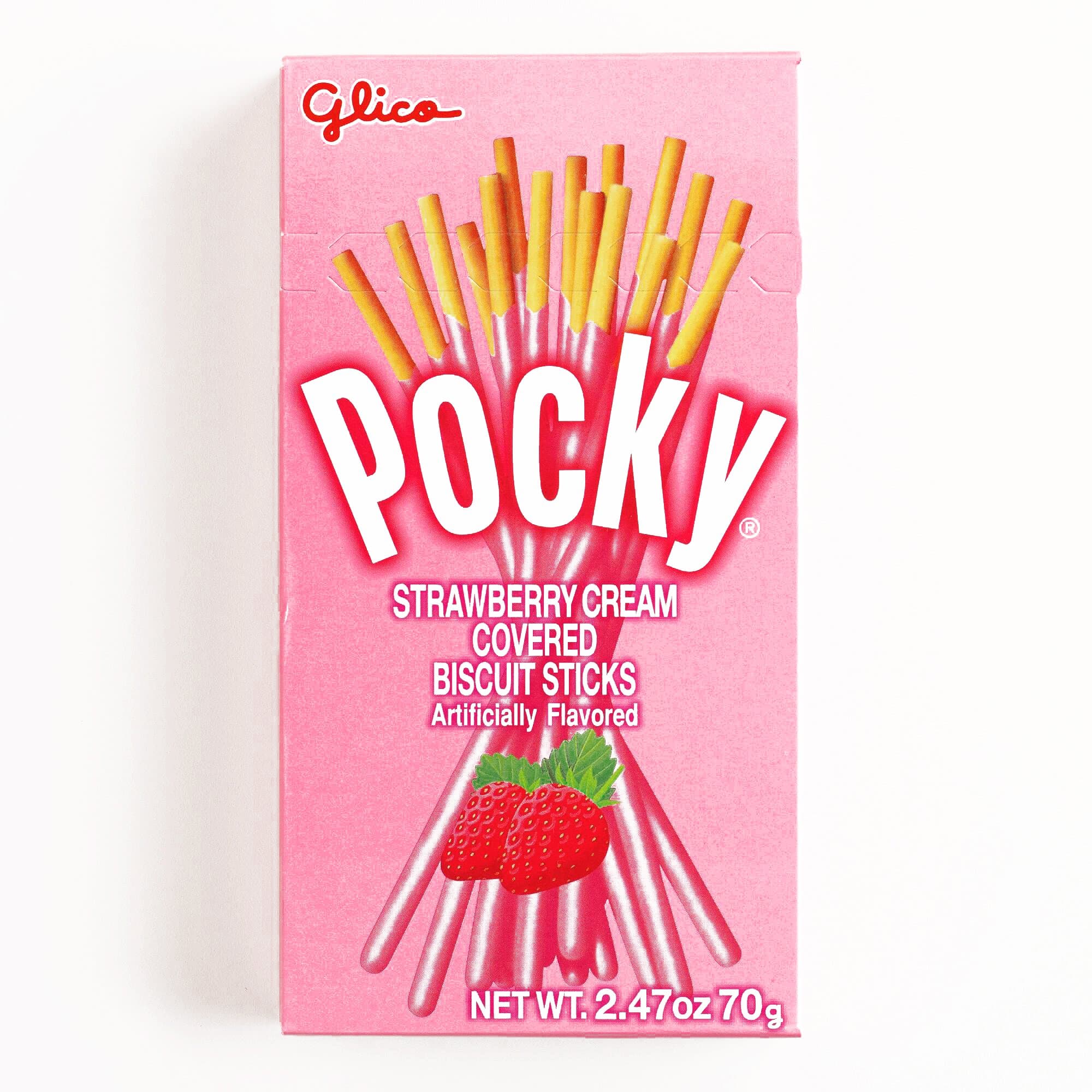 Pocky Strawberry Biscuits 2.47 oz each (1 Item Per Order, not per case)