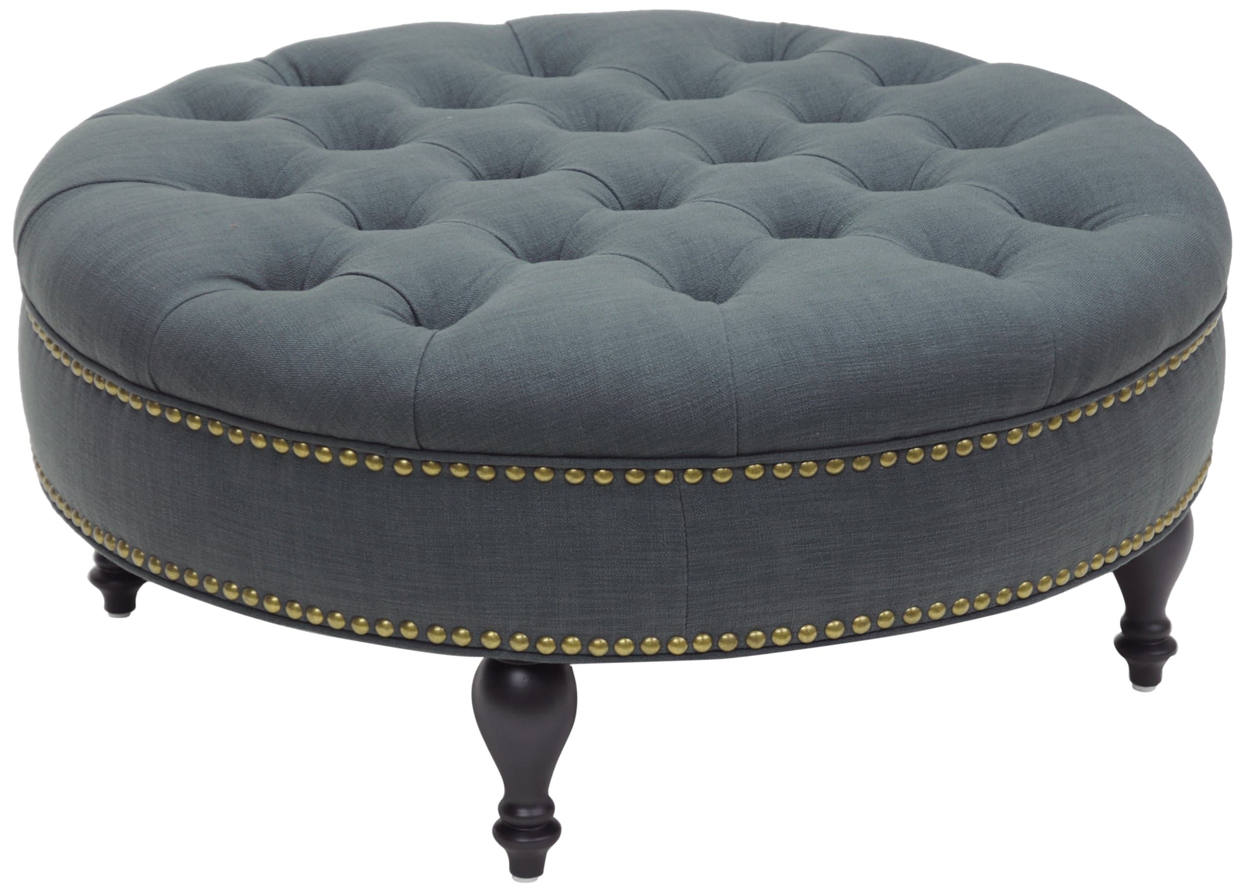 Baxton Studio Palfrey Linen Modern Tufted Ottoman, Gray
