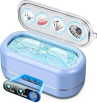 Ultrasonic Jewelry Cleaner,50KHz Professional Ultrasonic Cleaner Machine with 304 Stainless Steel for Jewelry, Dentures, Eyeglasses, Rings,Coin, Watch Strap, Tools, Hygiene Items