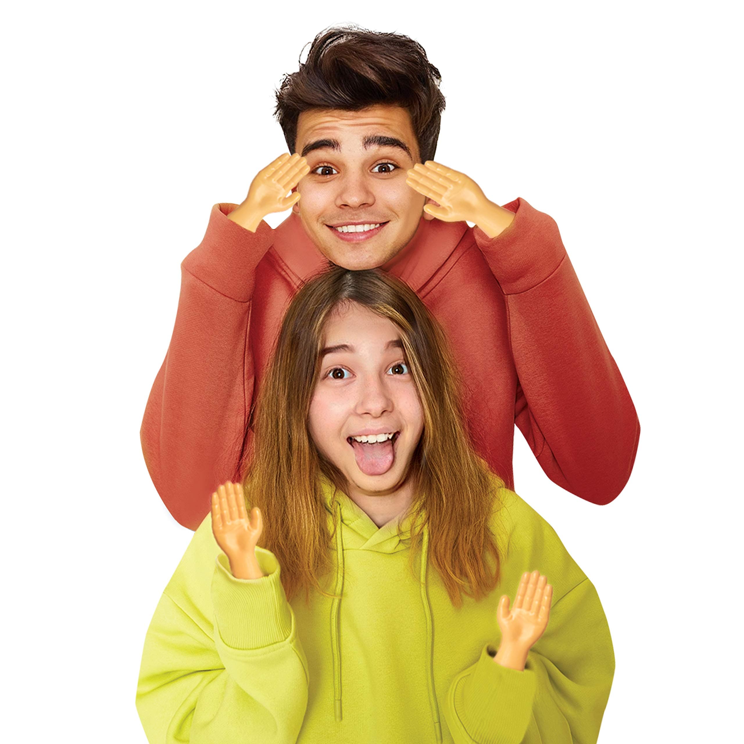 wunderlin Tiny Hands on Sticks - Baby, Mini Finger Hands 6.25 Inch Long Funny White Elephant Gifts Great Gag! Prank Kit & Realistic Little Hands Design - One Pair (1 Left + 1 Right Hands)