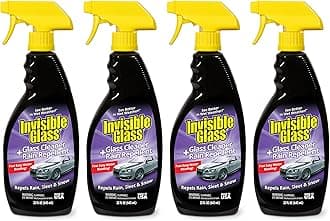92184-4PK Glass Cleaner + Rain Repellent 2-in-1 Windshield and Window Spray, Cleans Auto Glass, Repels Rain, Sleet, Snow, Improves Wet Weather Visibility – 22 fl oz (Pack of 4)