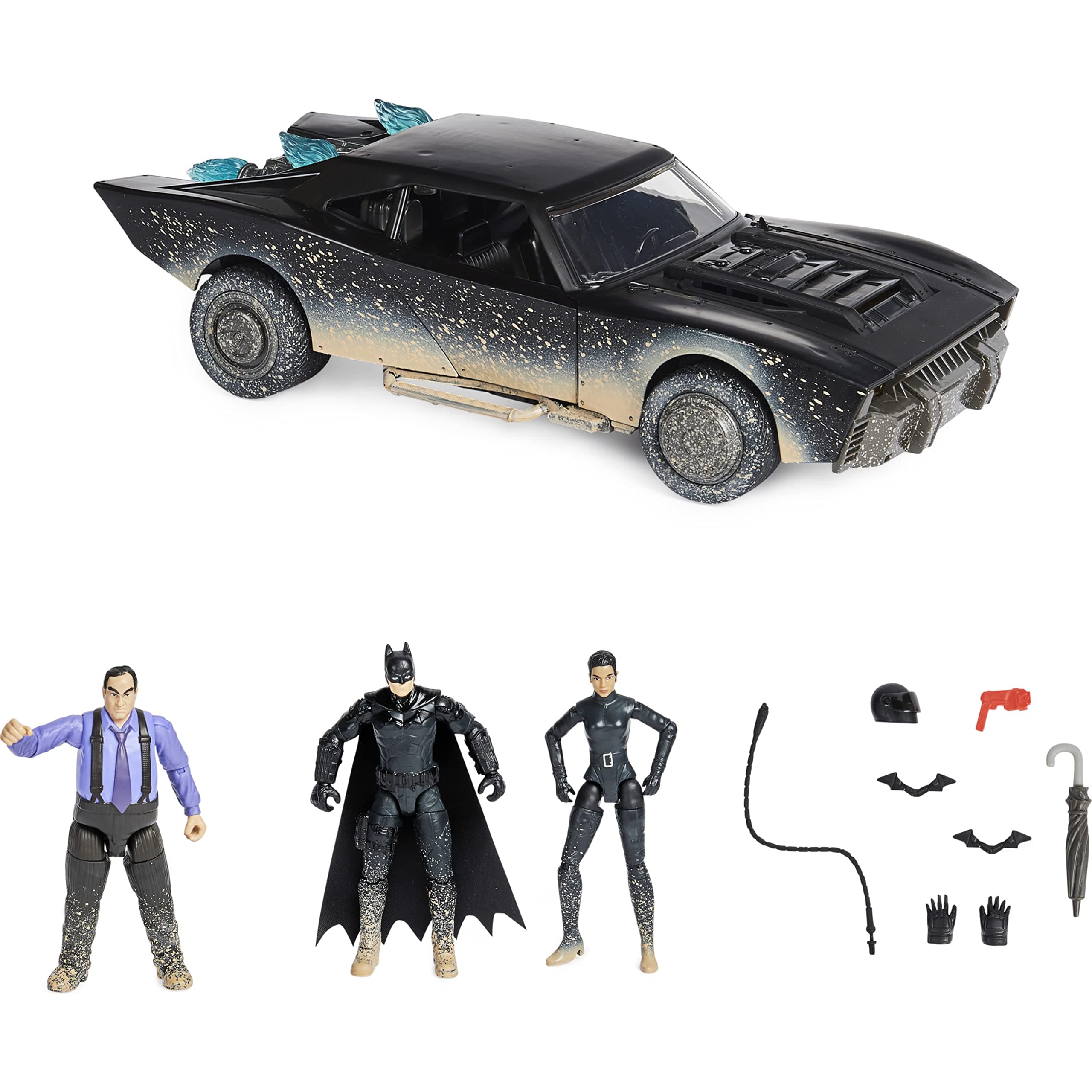 BATMAN DC Comics, Ultimate Set w/Exclusive 10-cm, Selina Kyle and The Penguin Action Figures, Batmobile, Movie Kids’ Toys, Aged 4 and up (Amazon Exclusive)